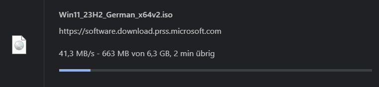 Download des Installationsmediums in Form einer .iso-Datei