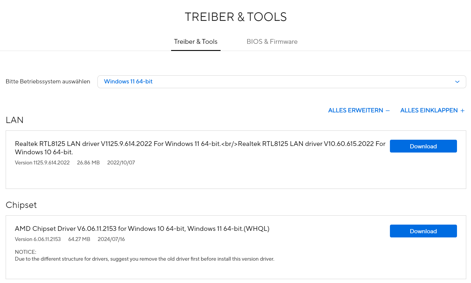 Treiber für ein ASUS Mainboard