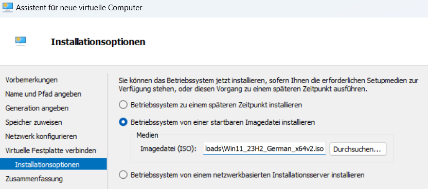 Hyper-V Installationsassistent