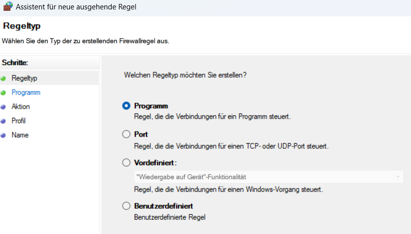 Regel erstellen