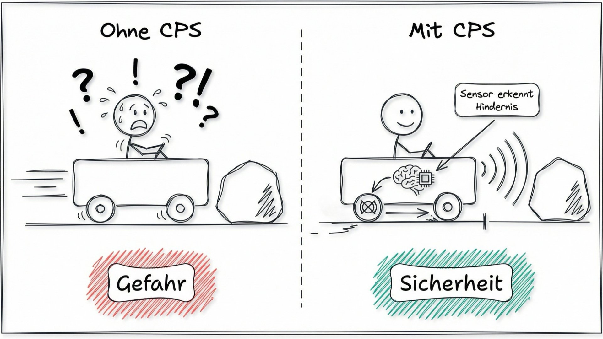 Gefahr ohne CPS vs. Sicherheit mit CPS