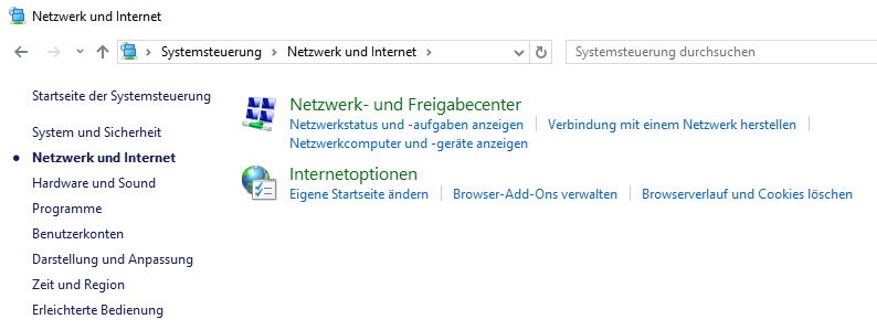 Netzwerk- und Freigabecenter