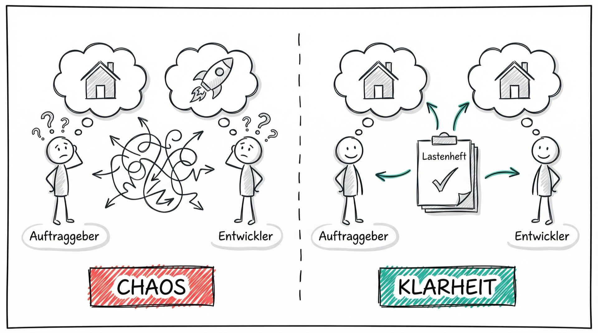 Chaos vs. Klarheit durch Lastenheft