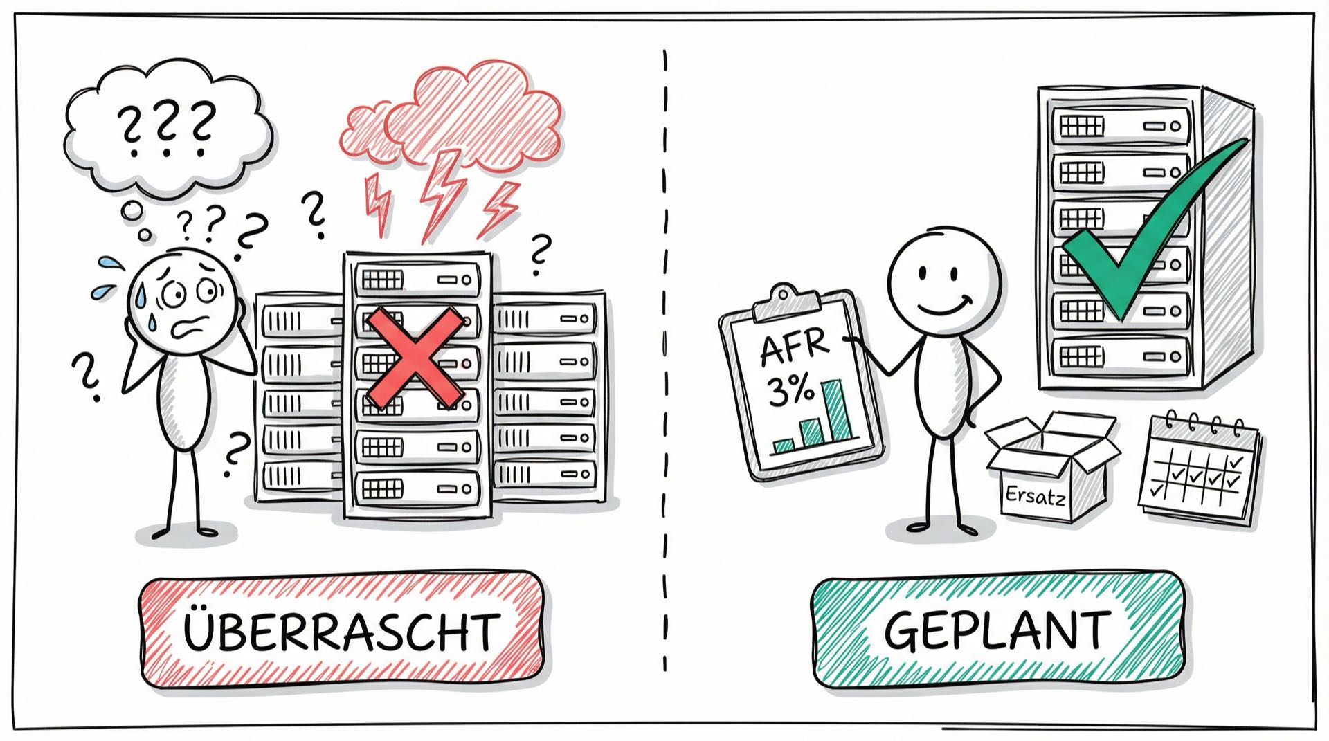 Überrascht vs. Geplant - Ausfallplanung
