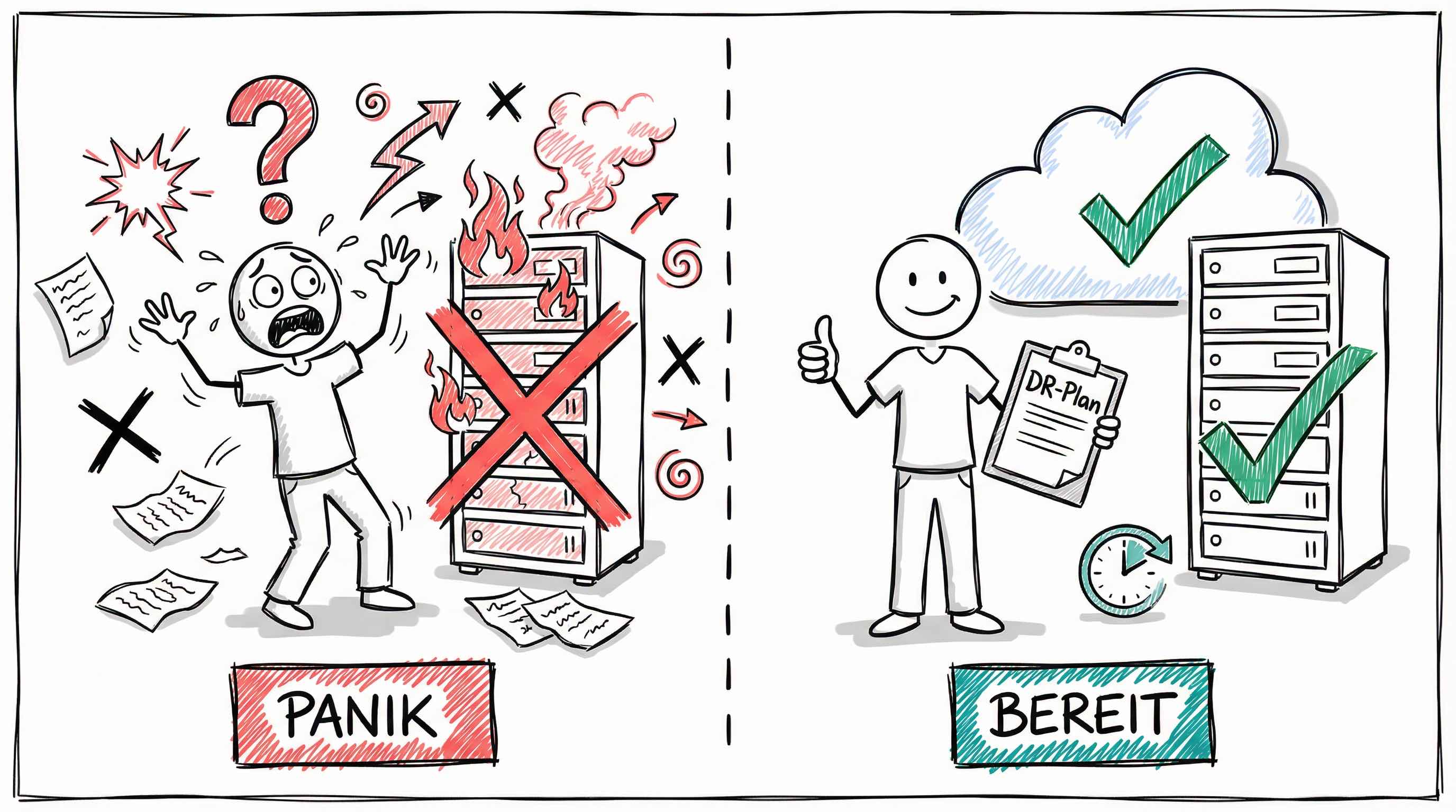 Disaster Recovery: Panik ohne Plan vs. Bereitschaft mit DR-Plan