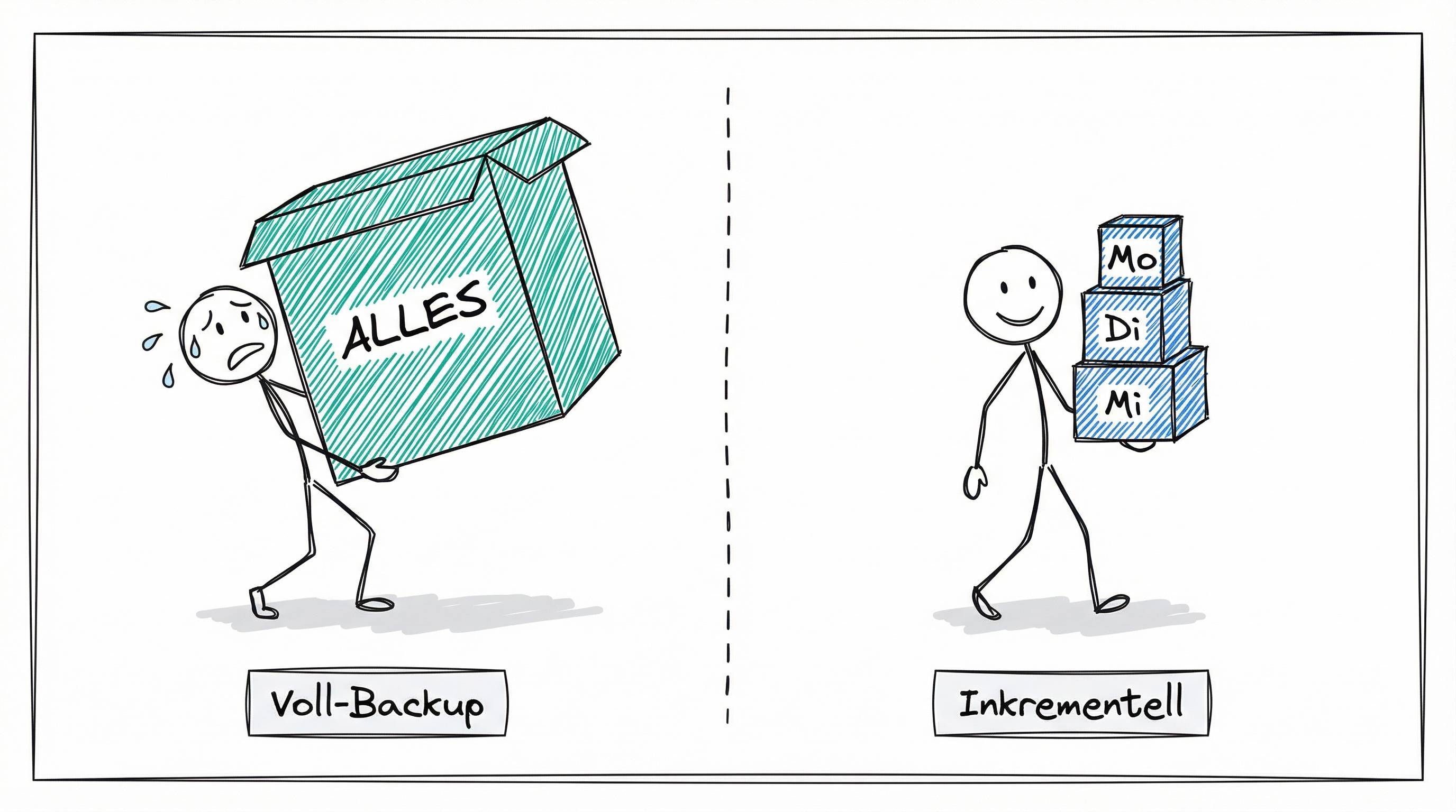 Vergleich Voll-Backup vs. Inkrementell