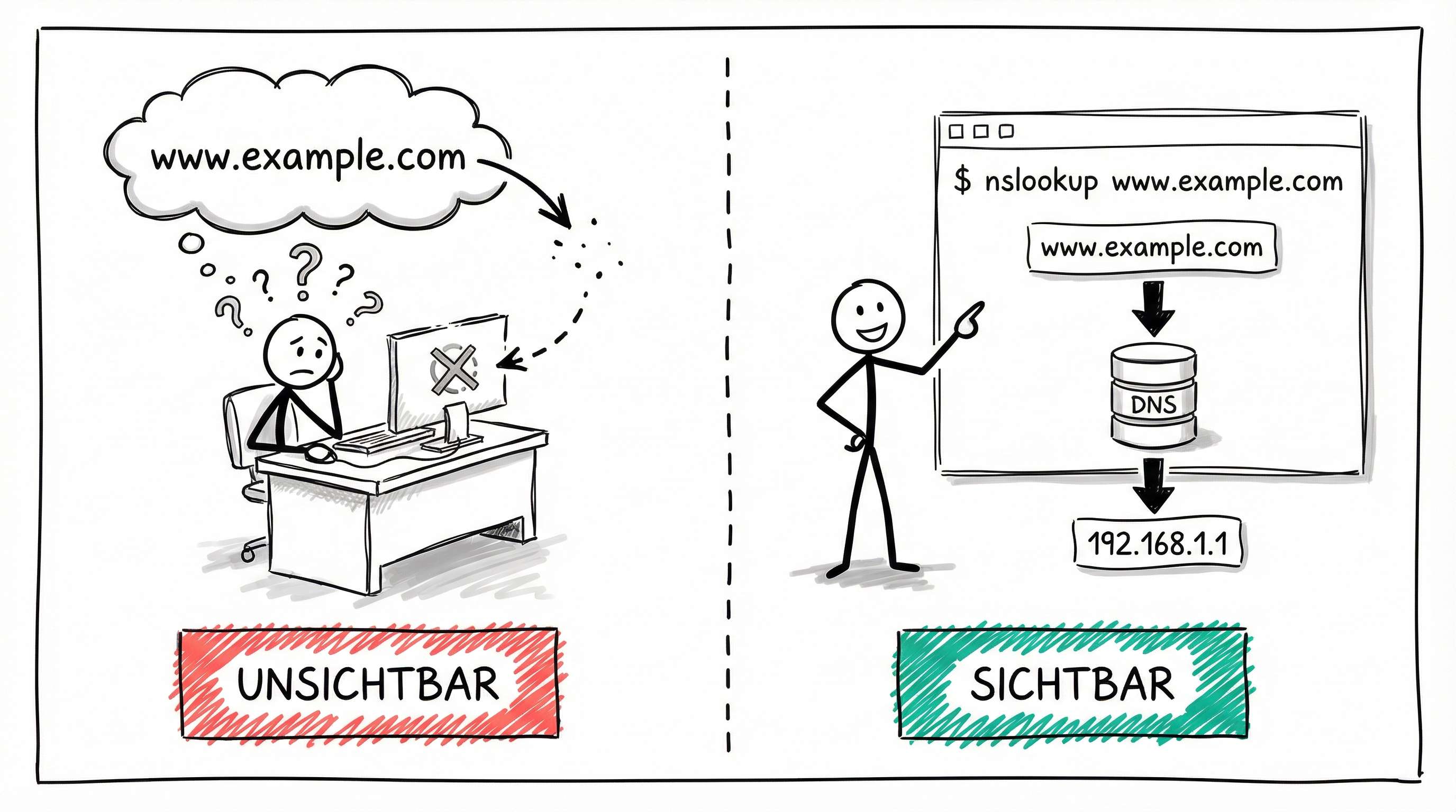 nslookup macht DNS-Auflösung sichtbar