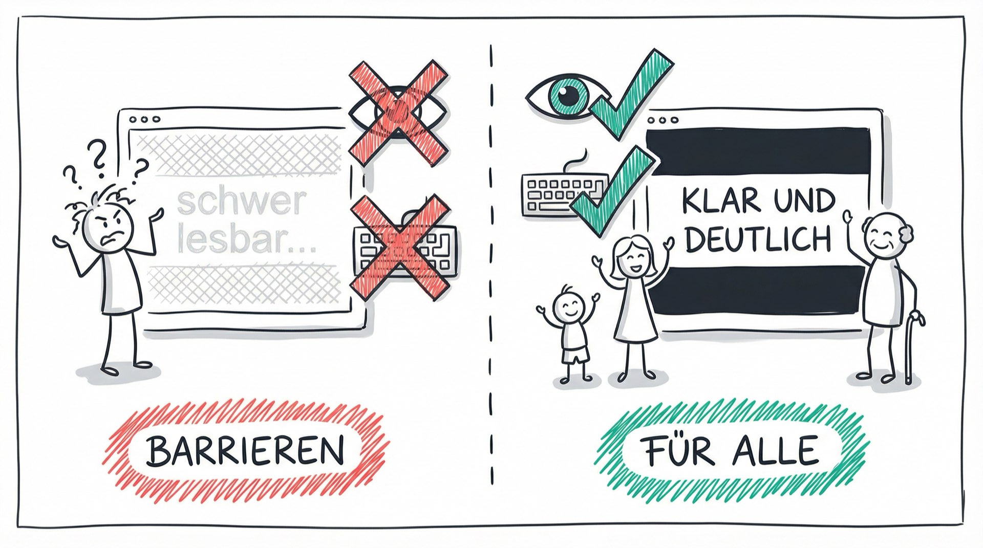 Barrieren vs. Zugänglichkeit - Vorher-Nachher-Vergleich