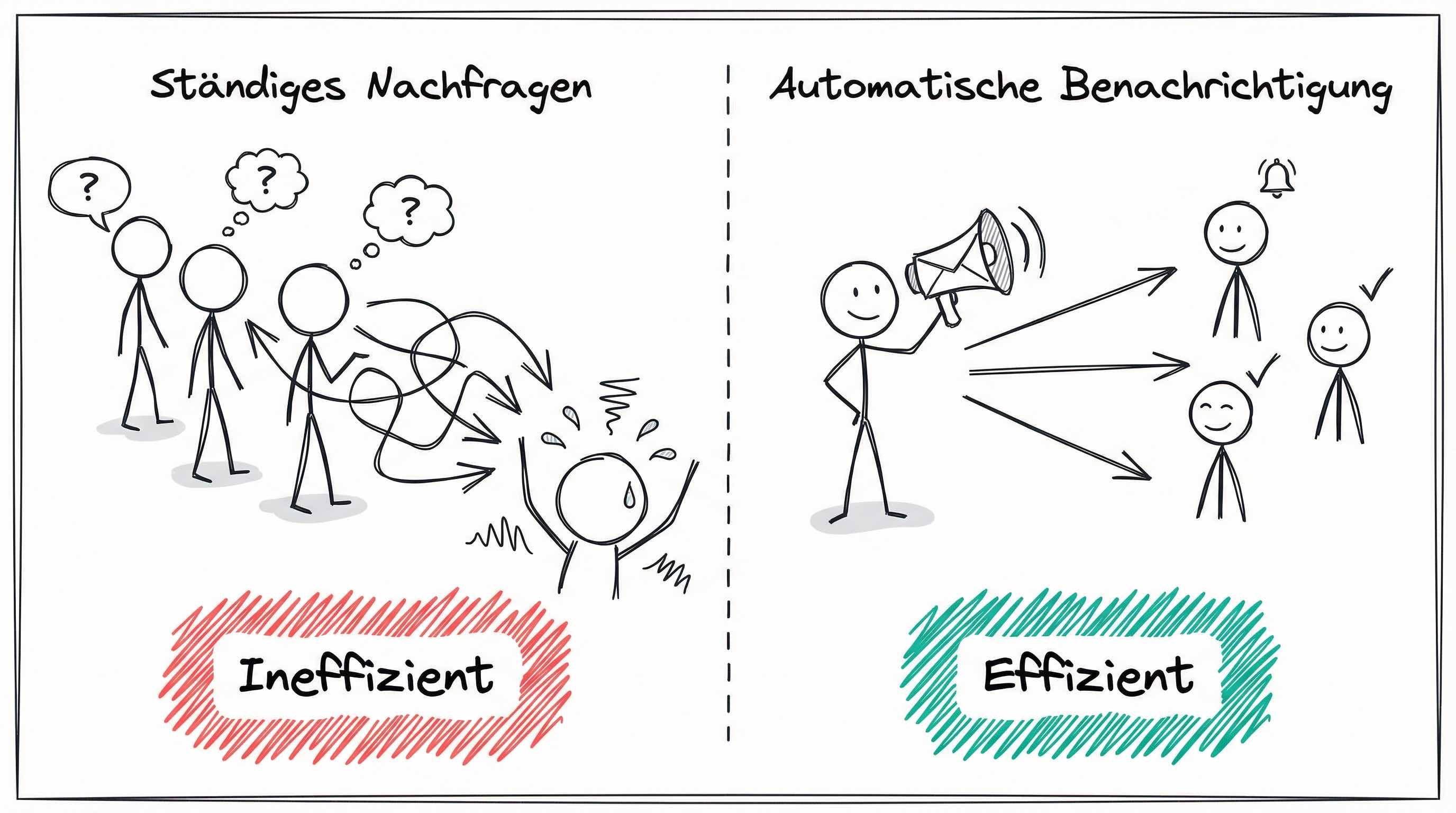 Ständiges Nachfragen vs. automatische Benachrichtigung
