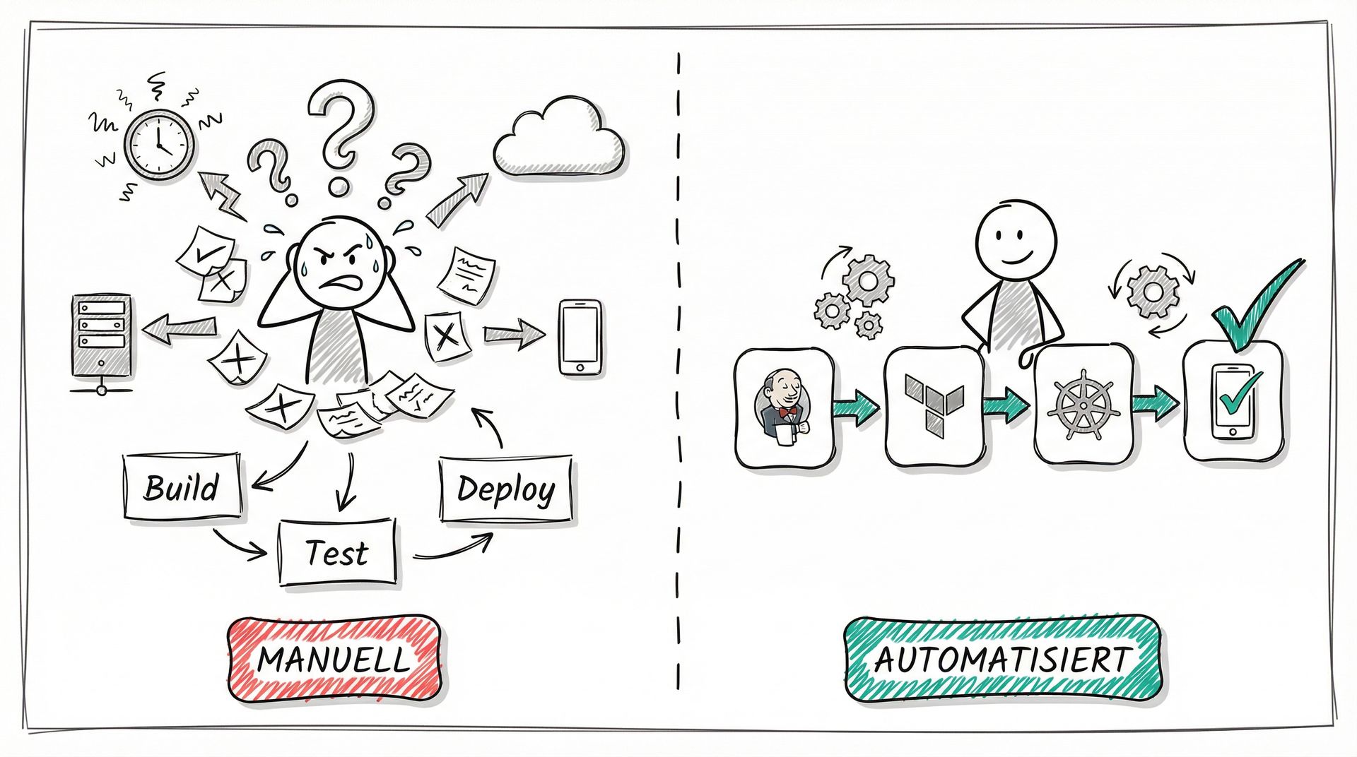 Manuell vs. Automatisiert: CI/CD-Pipeline-Vergleich