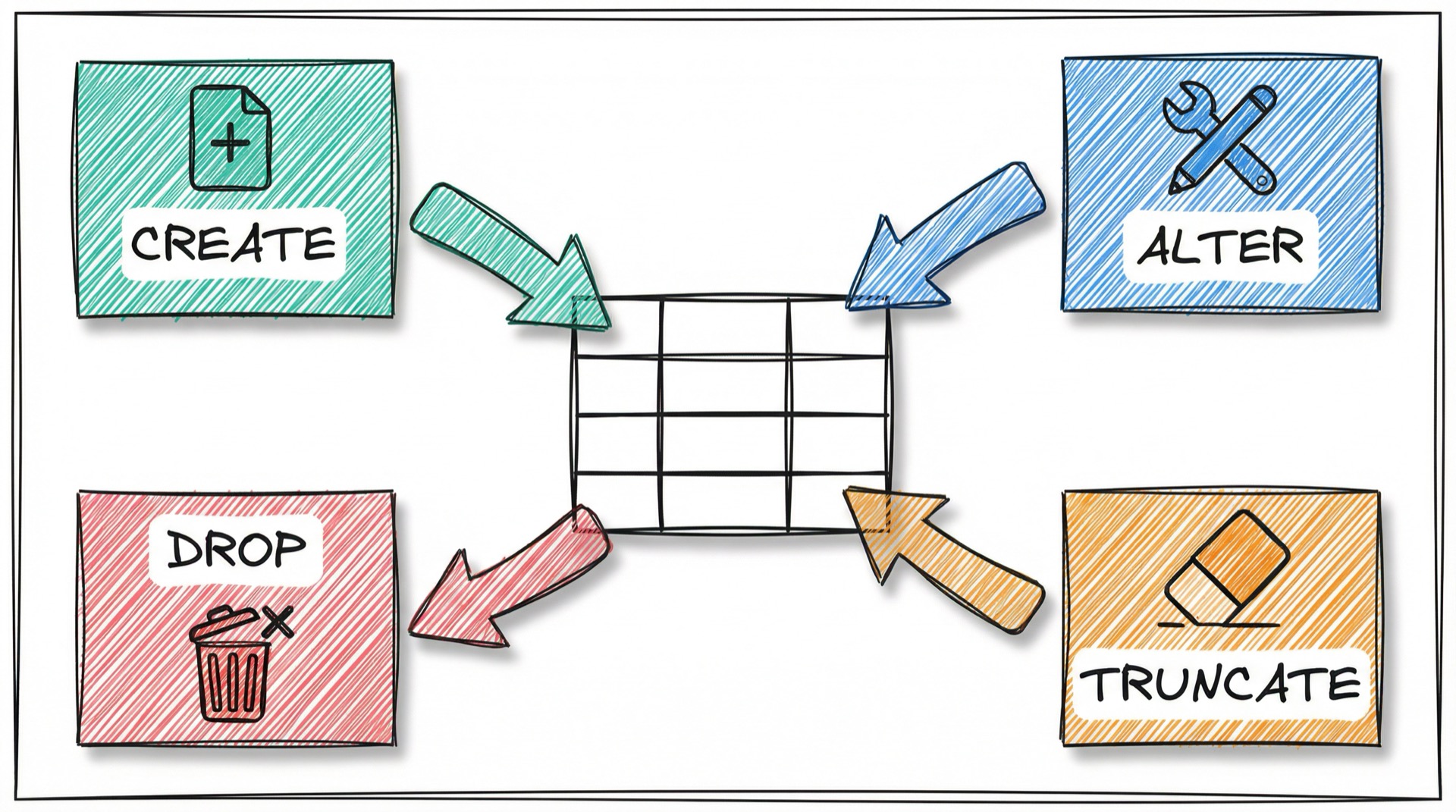 DDL-Befehle Übersicht: CREATE, ALTER, DROP, TRUNCATE