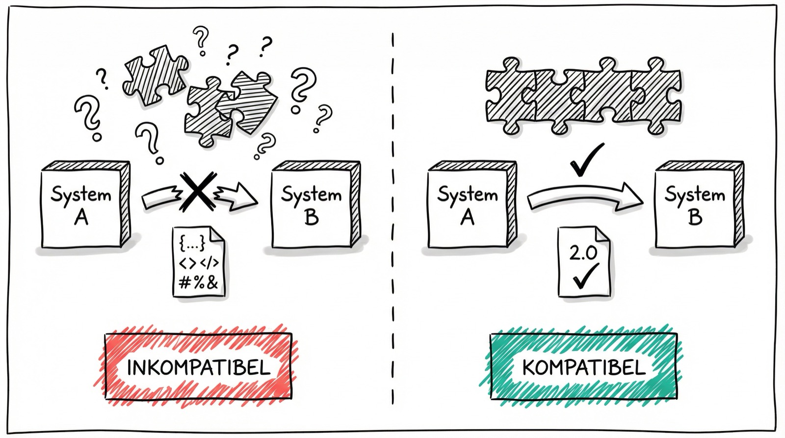 Inkompatibel vs. Kompatibel: Datenaustausch mit und ohne Standards