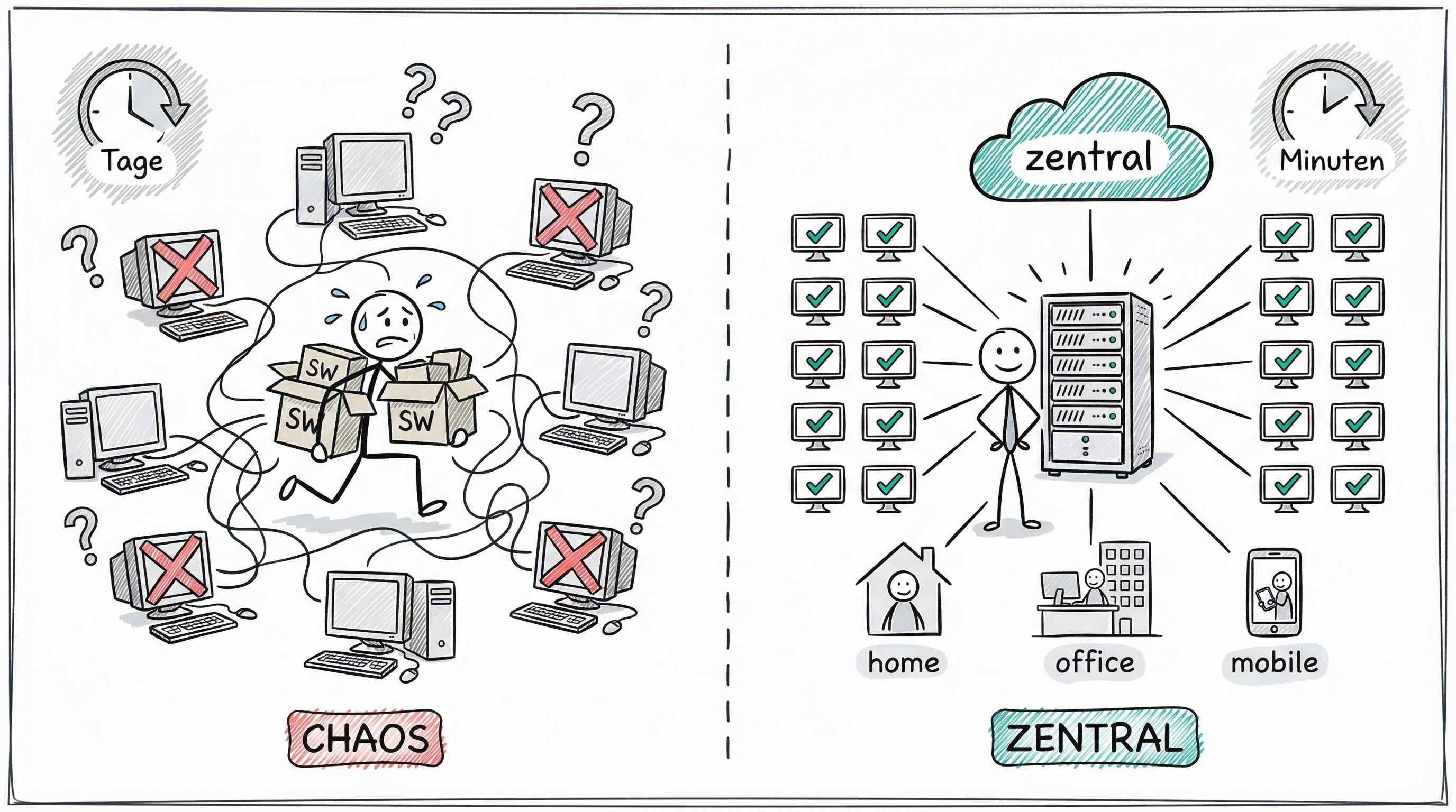 Chaos vs. zentrale Verwaltung bei Desktop-Virtualisierung