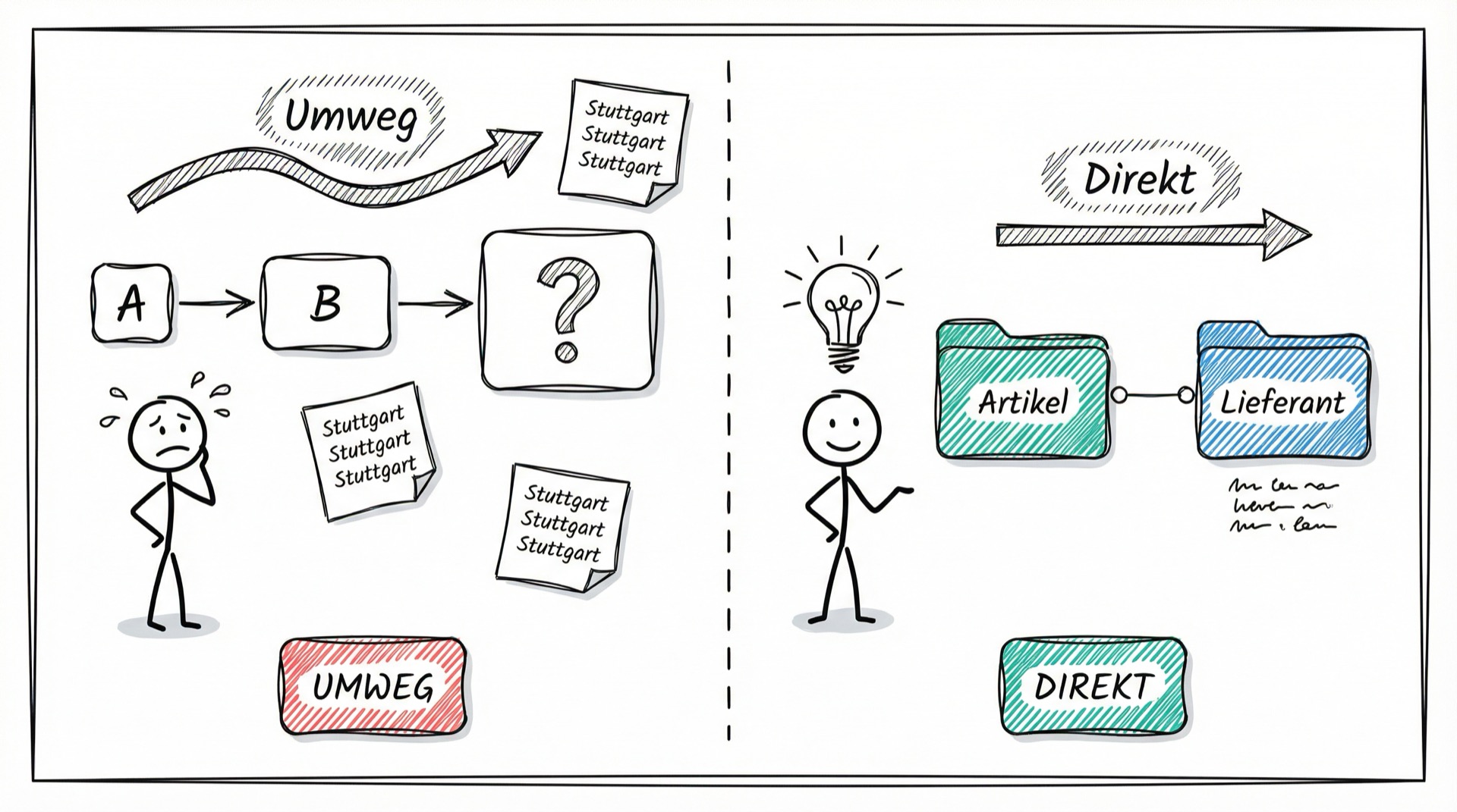 Umweg vs. Direkt: Transitive Abhängigkeiten visualisiert