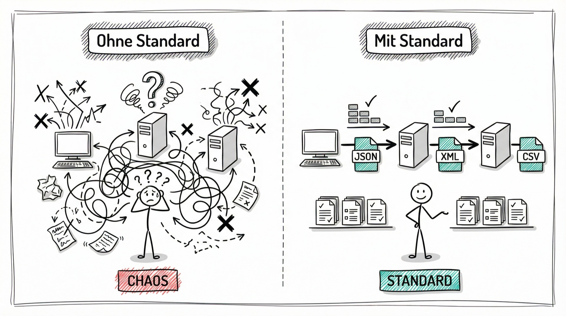 Chaos ohne Standards vs. Ordnung mit Standards