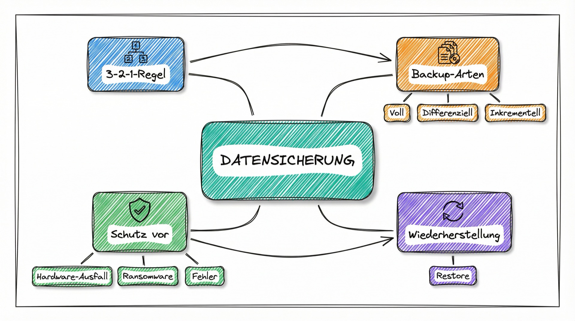 Konzept-Map: Datensicherung im Überblick