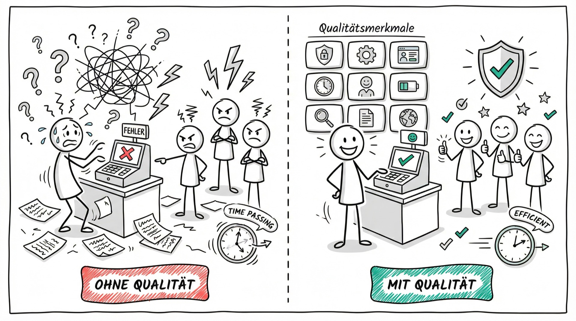 Chaos ohne Qualität vs. Struktur mit Qualität