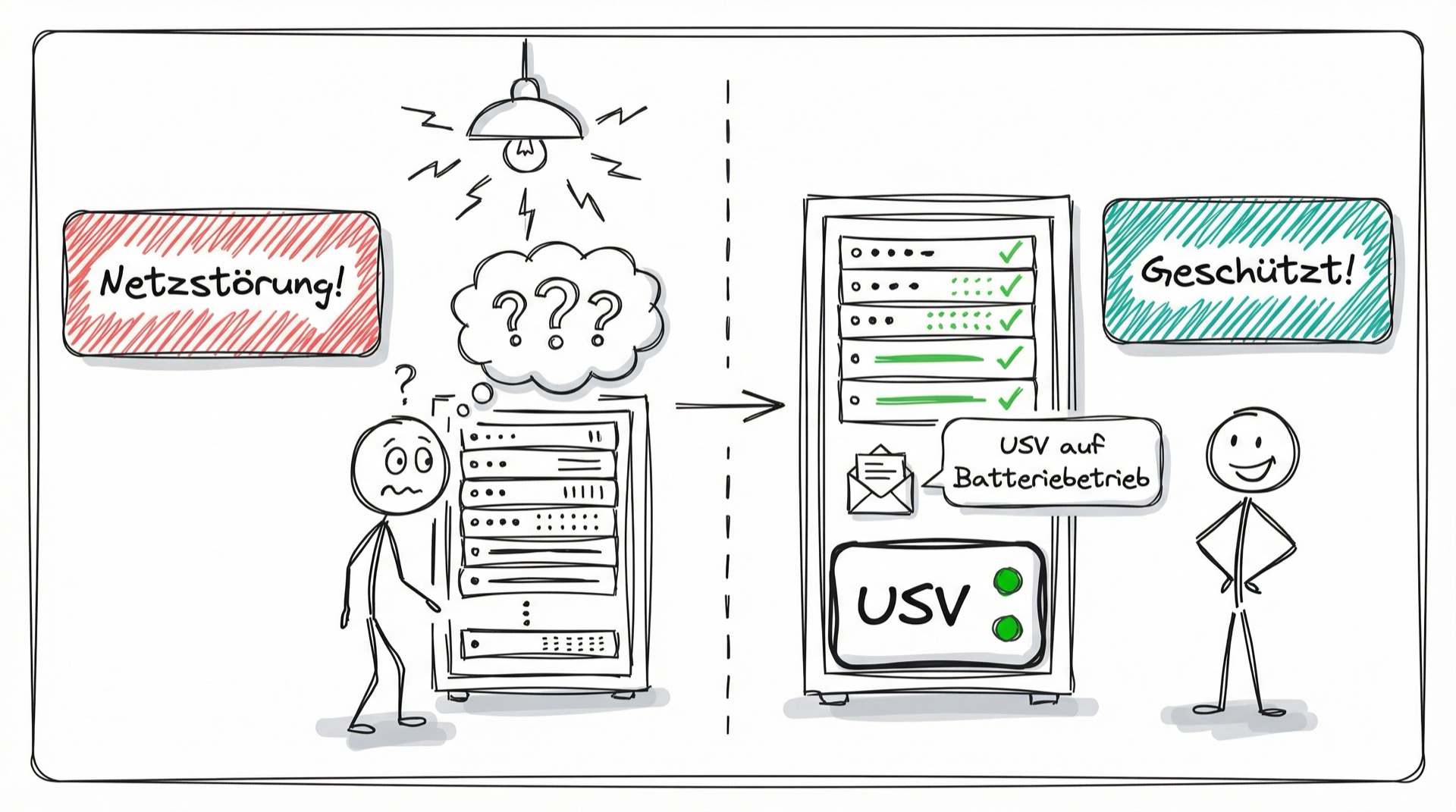 Netzstörung im Serverraum: USV schützt die Server