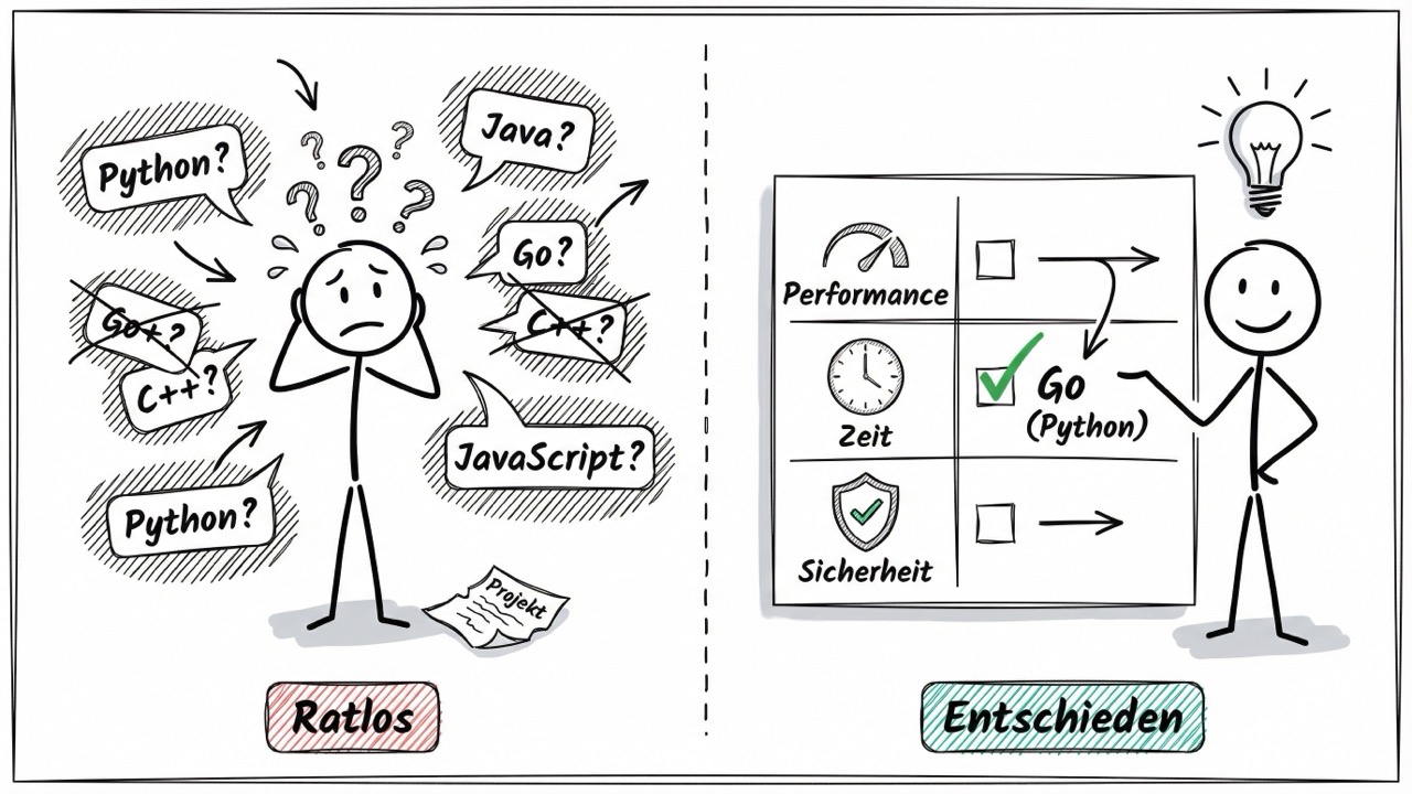 Ratlos vs. Entschieden: Die Herausforderung der Programmiersprachen-Auswahl