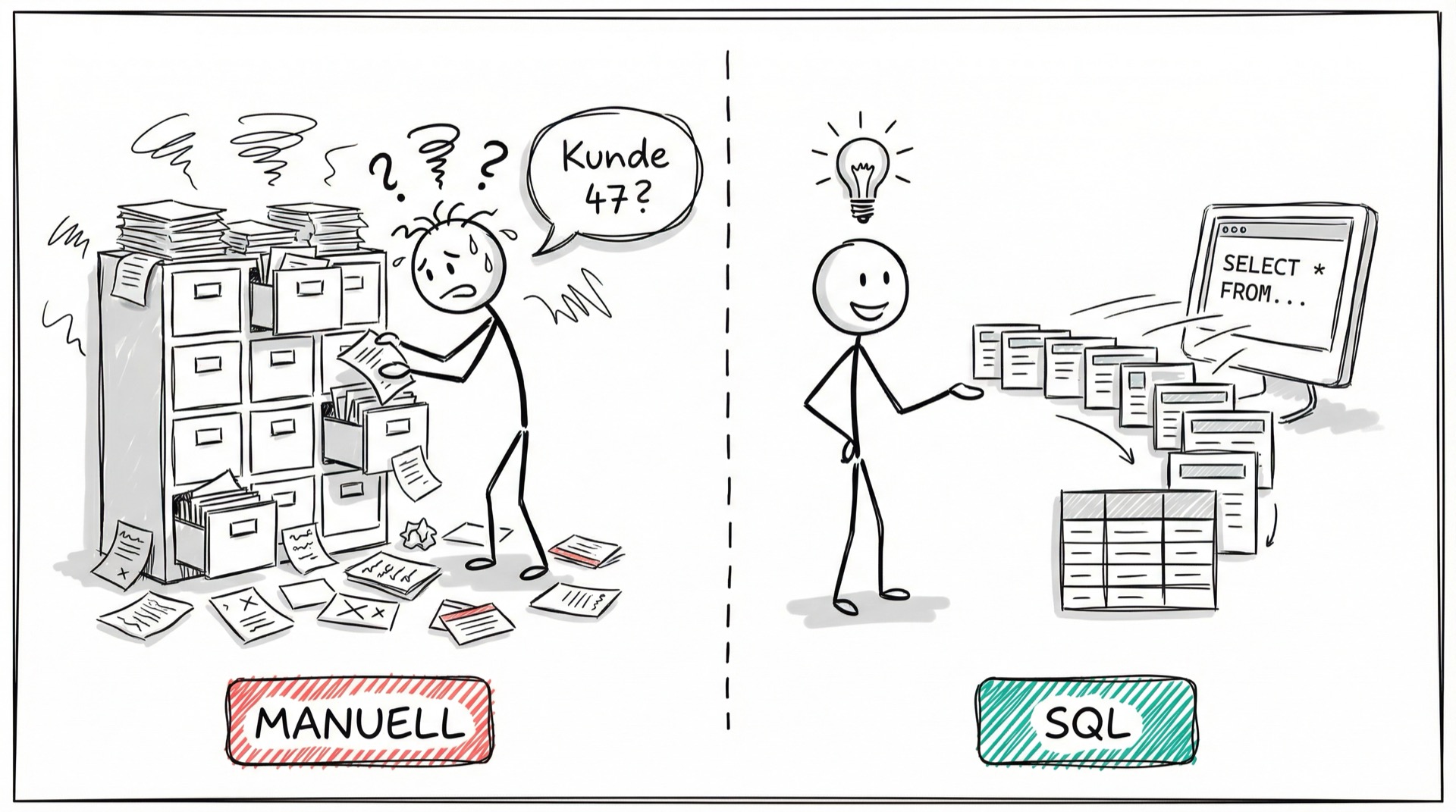 Manuelles Suchen vs. SQL-Abfrage