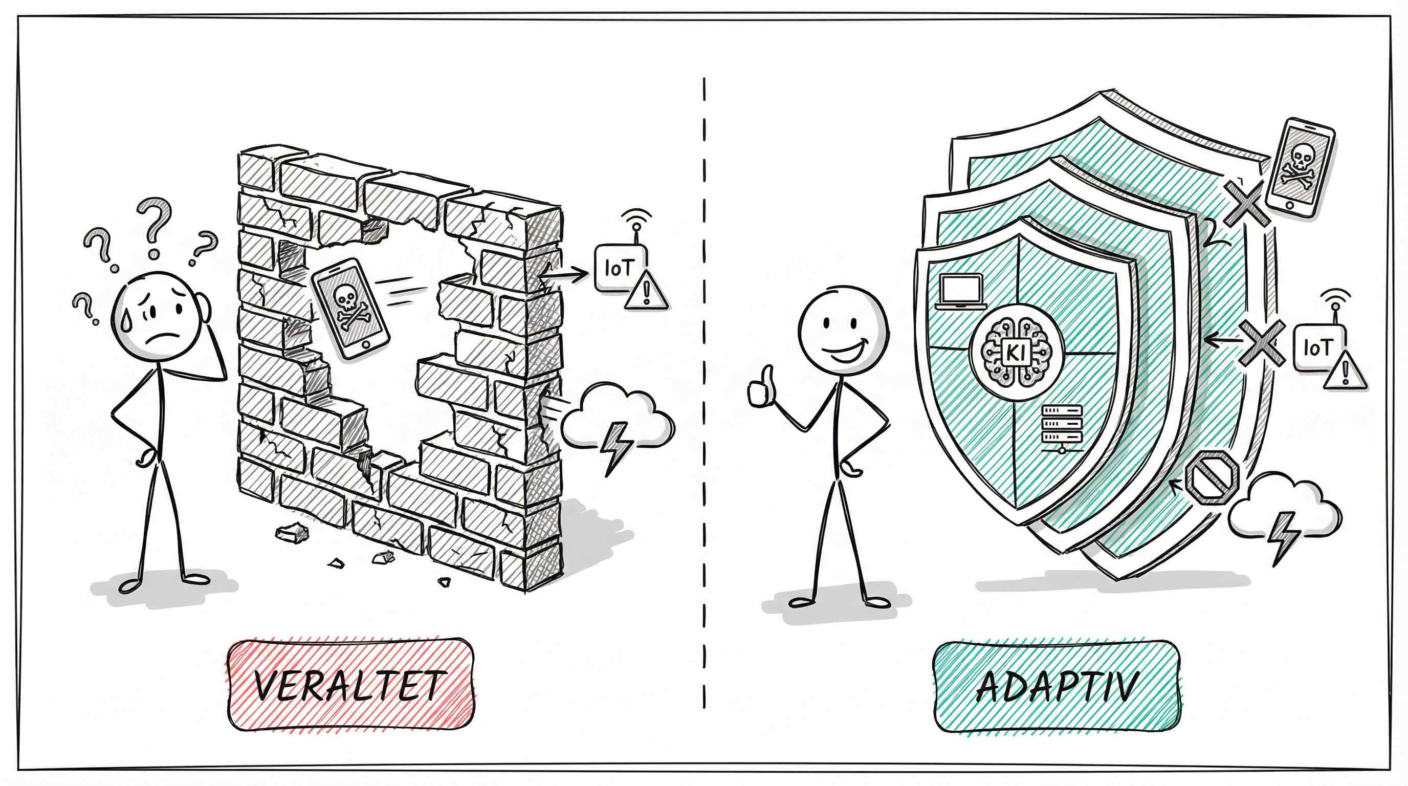 Veraltete vs. adaptive Firewall