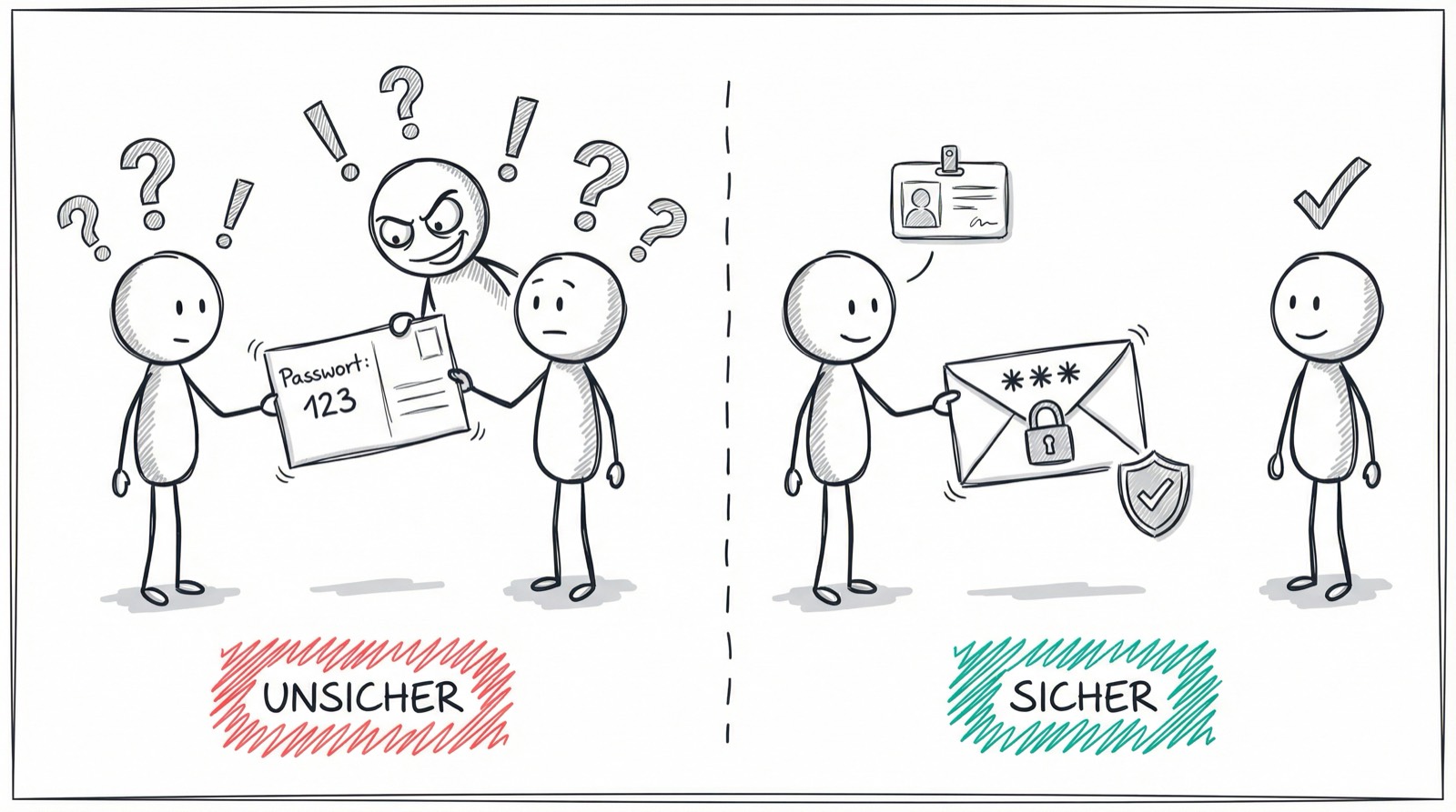 Unsichere vs. sichere Datenübertragung