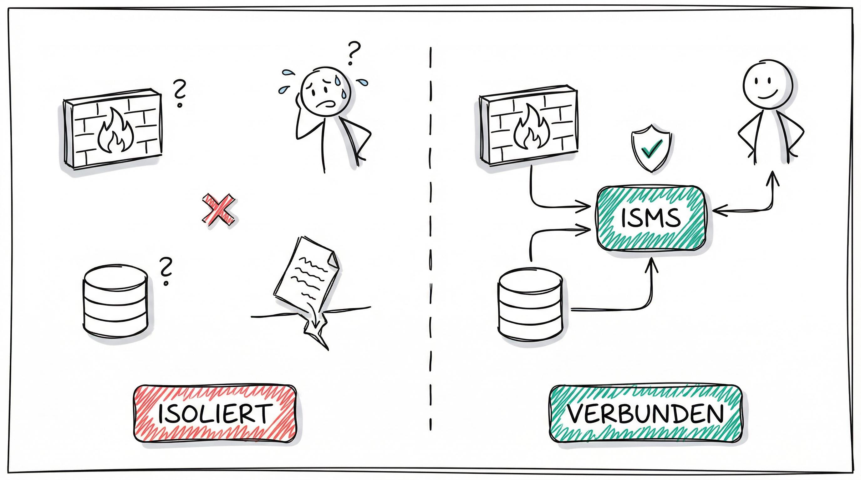 Isolierte Sicherheitsmaßnahmen vs. verbundenes ISMS