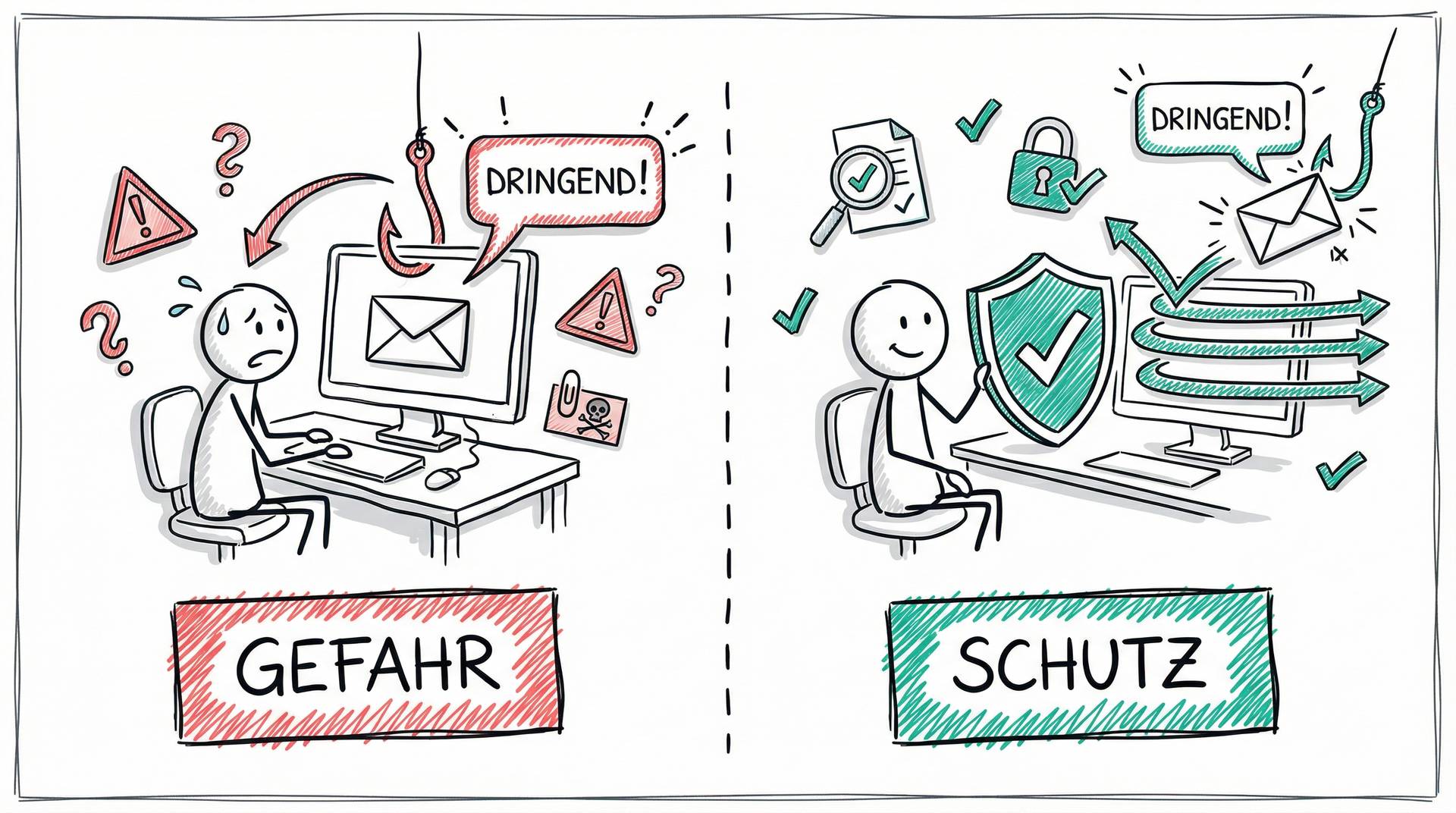 E-Mail-Sicherheit: Gefahr vs. Schutz