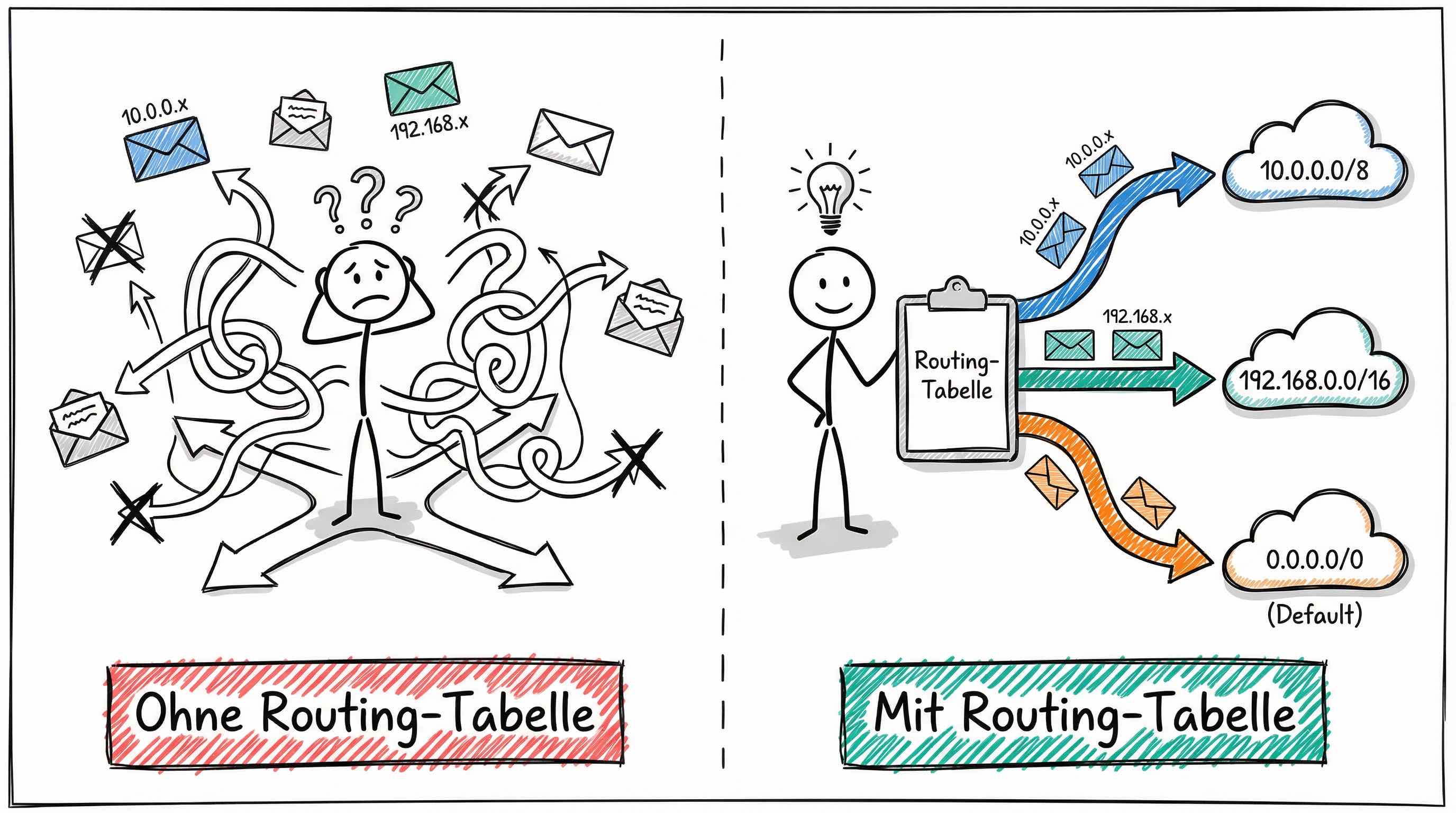Routing mit und ohne Routing-Tabelle