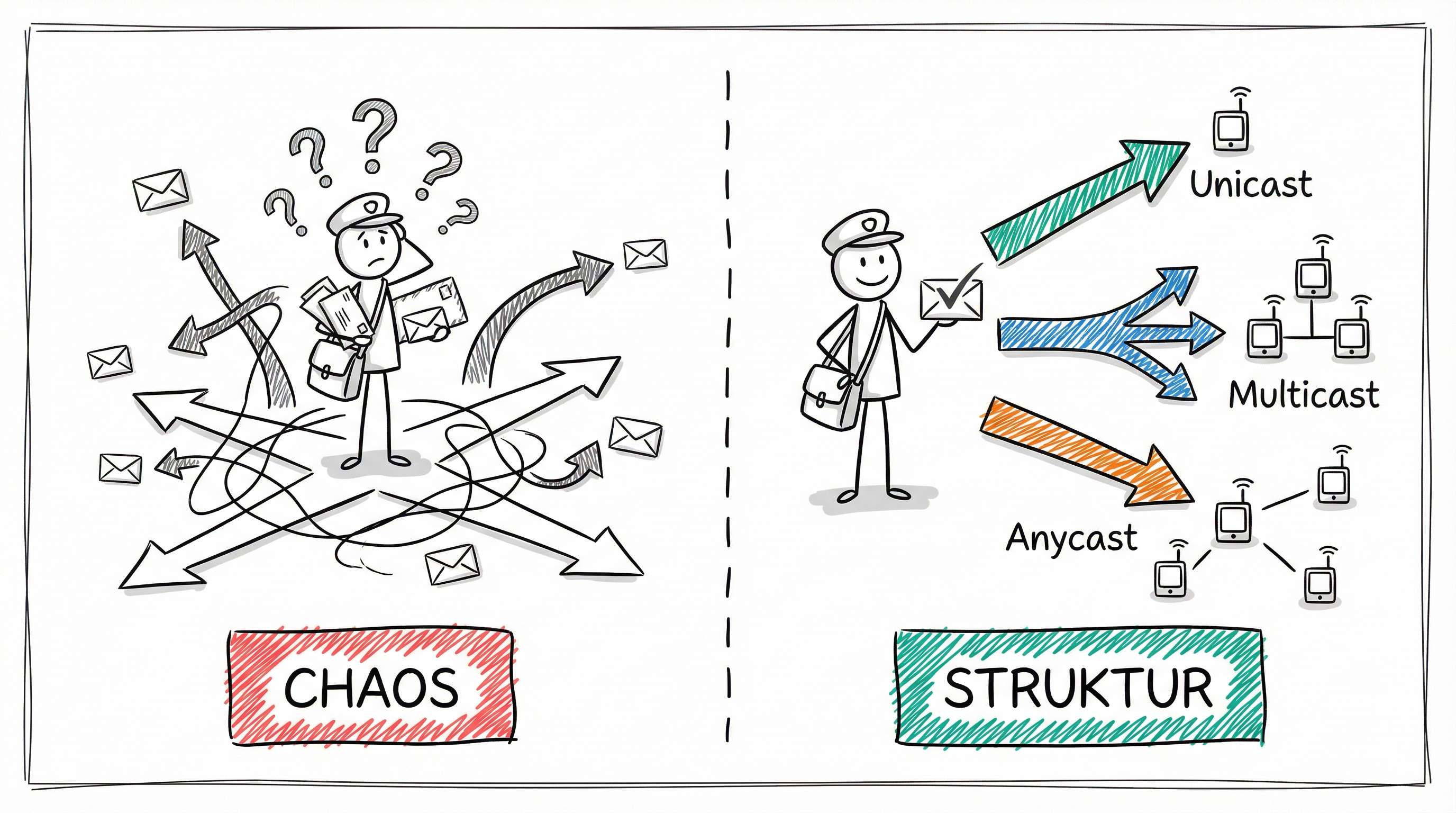 IPv6-Adresstypen: Chaos vs. Struktur mit Unicast, Multicast und Anycast