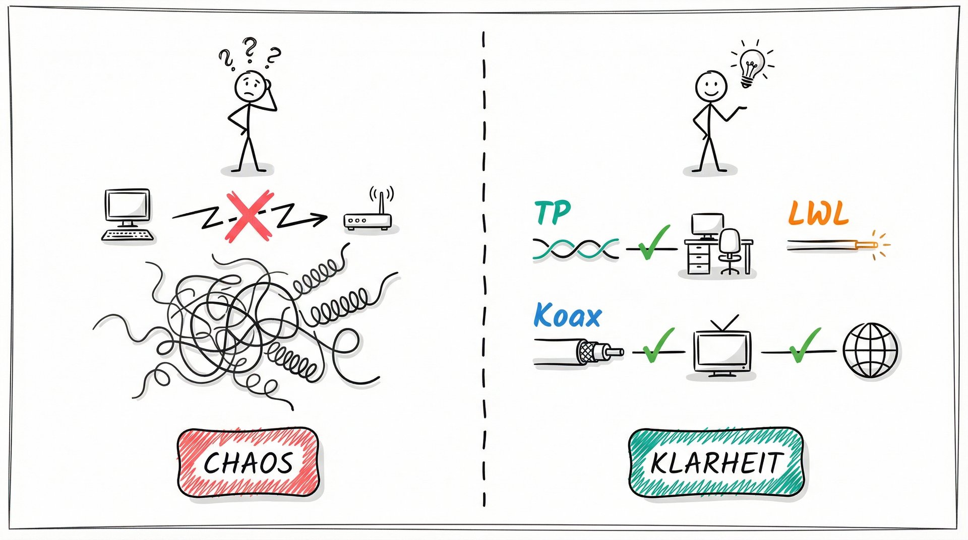 Chaos vs. Klarheit: Kabeltypen im Vergleich