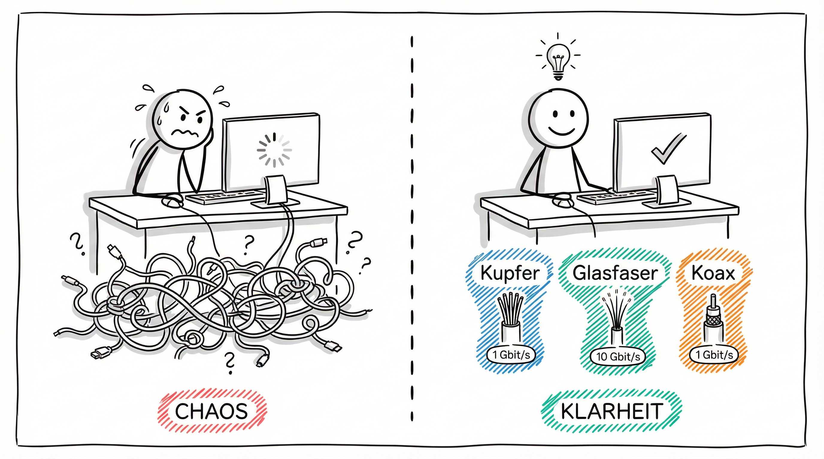 Chaos vs. Klarheit bei Kabeltechnologien