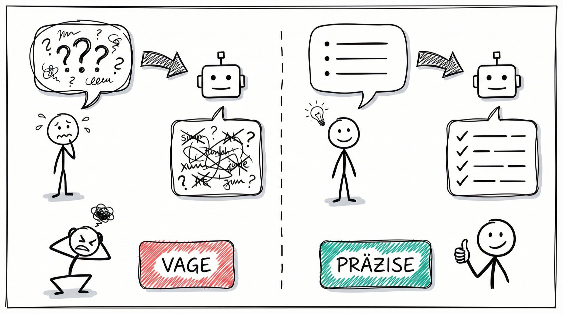 Vage vs. präzise KI-Kommunikation