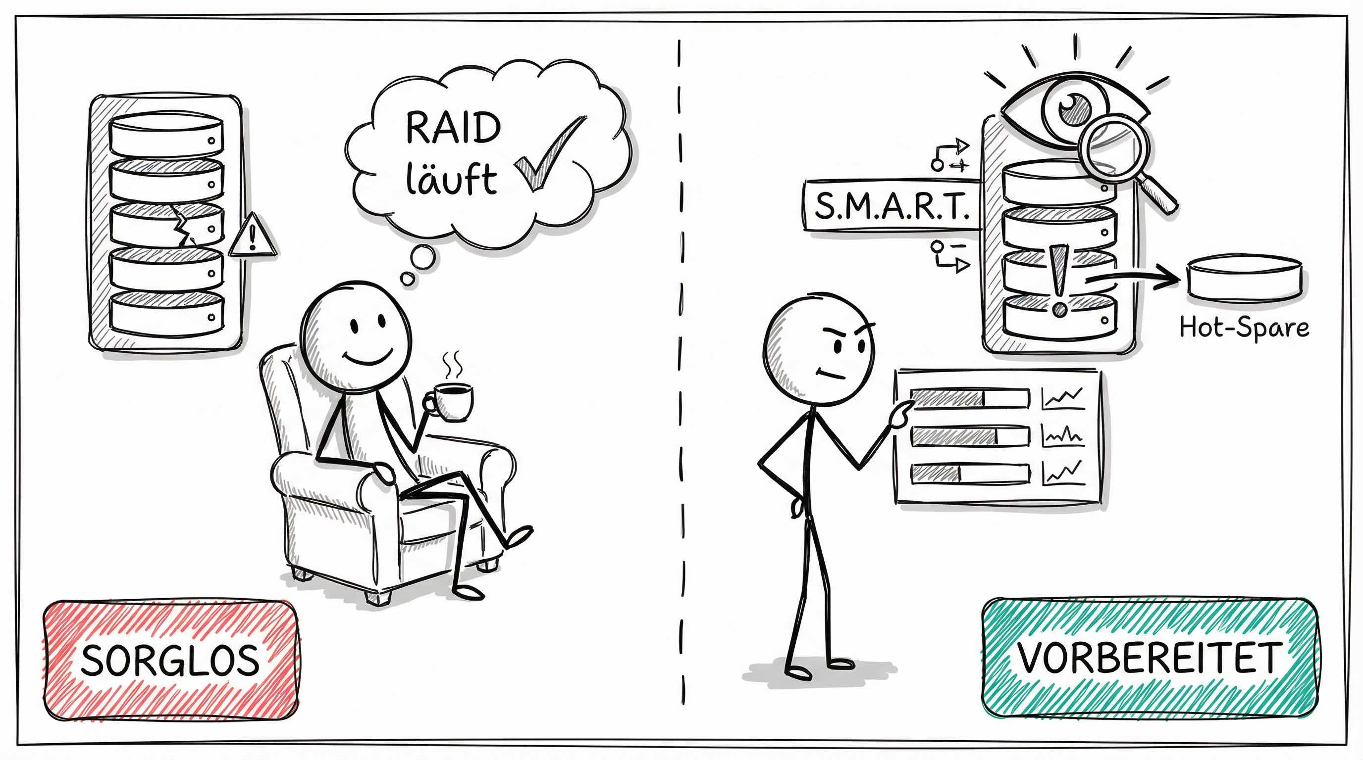 RAID-Verwaltung: Sorglos vs. Vorbereitet