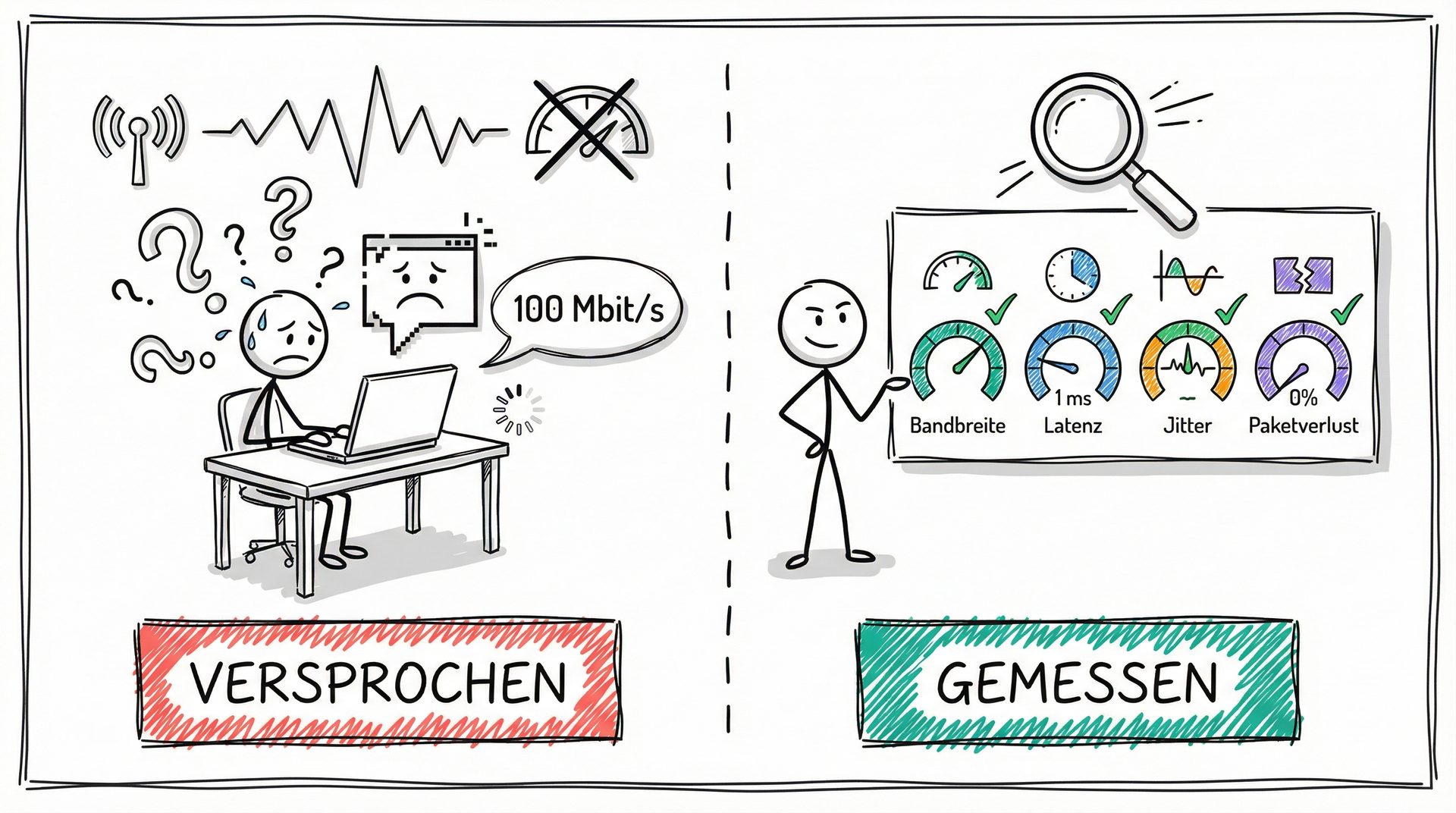 Versprochen vs. Gemessen: Netzwerk-Performance verstehen