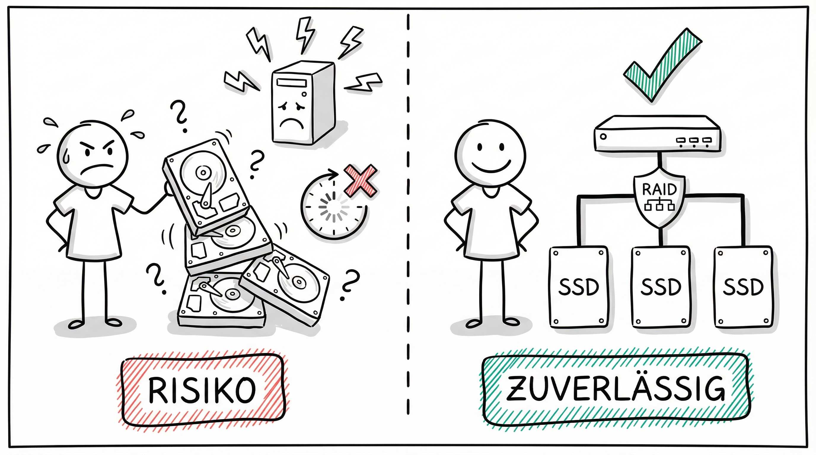 Risiko vs. Zuverlässigkeit bei Speicherlösungen