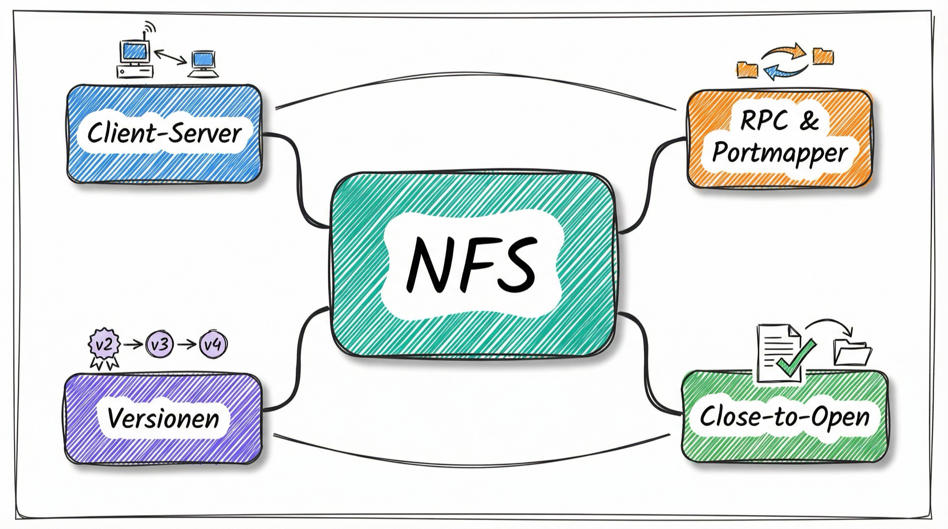 Mind-Map der NFS-Kernkonzepte