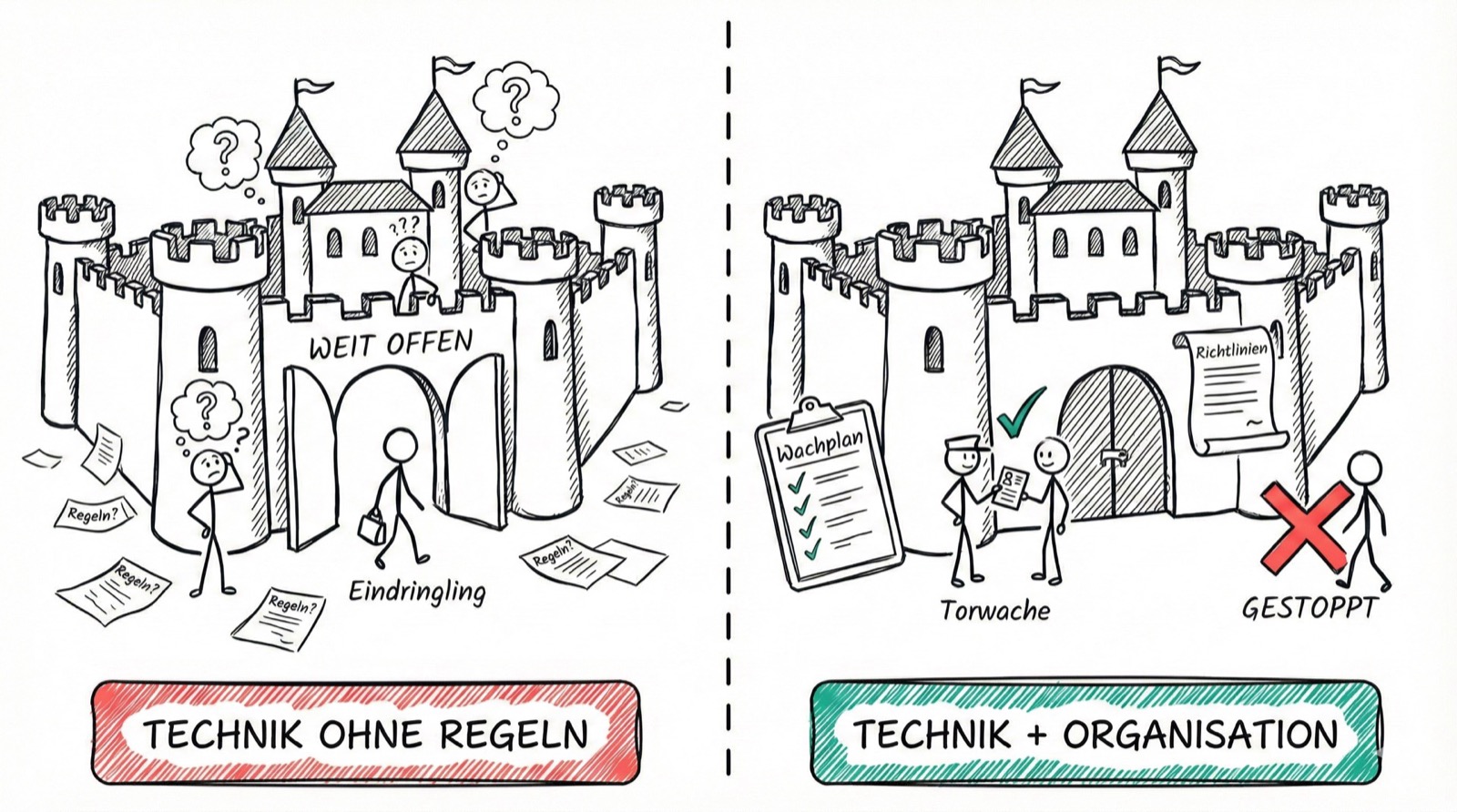 Technik ohne Regeln vs. Technik mit Organisation