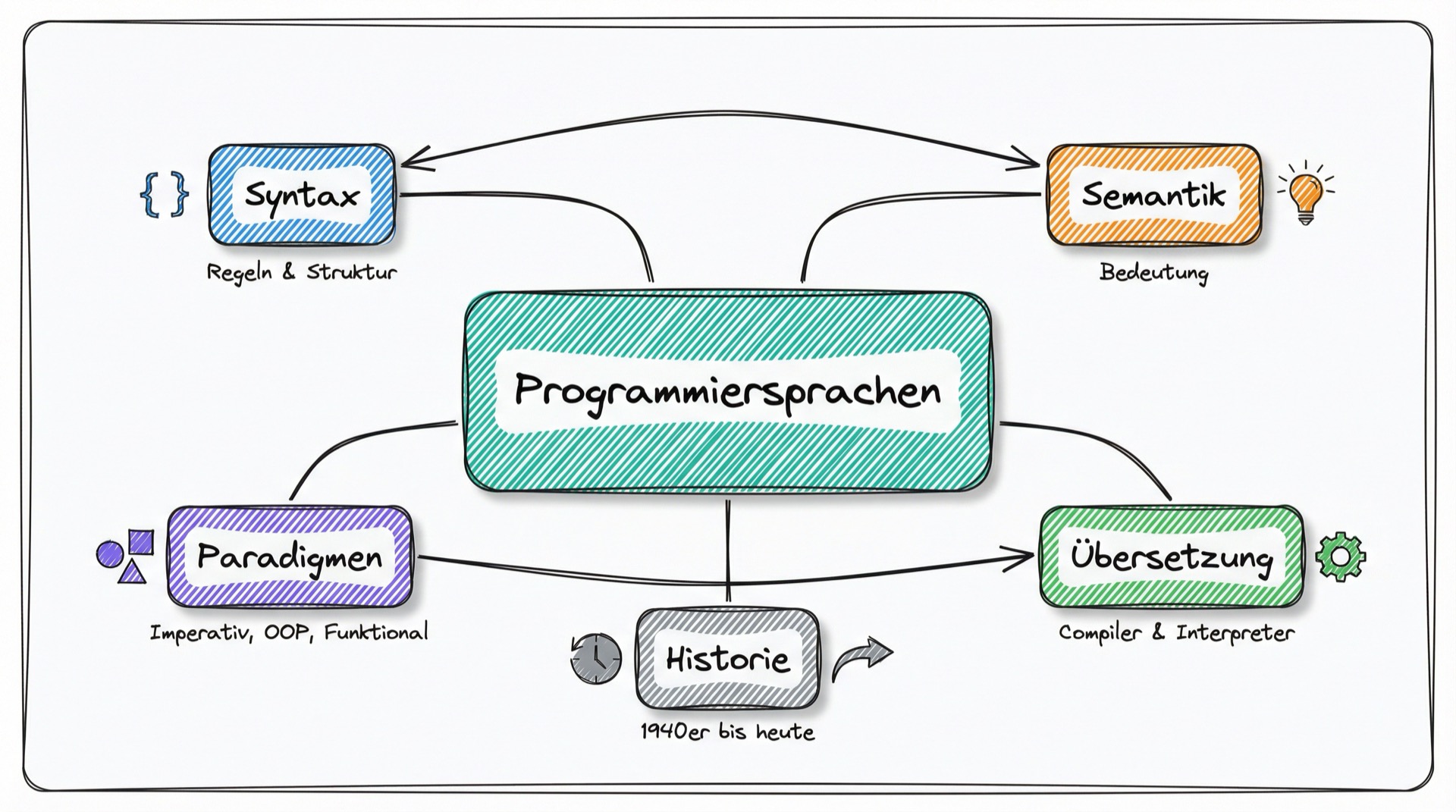 Mind-Map der Kernkonzepte zu Programmiersprachen