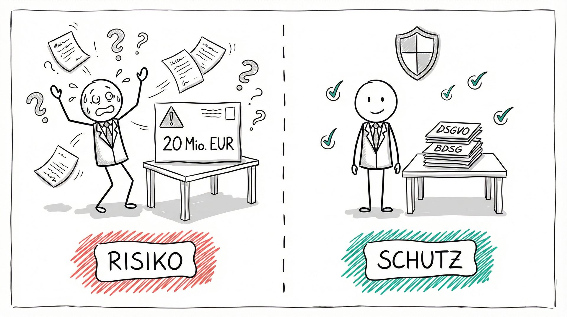 Risiko ohne Datenschutzwissen vs. Schutz durch DSGVO und BDSG
