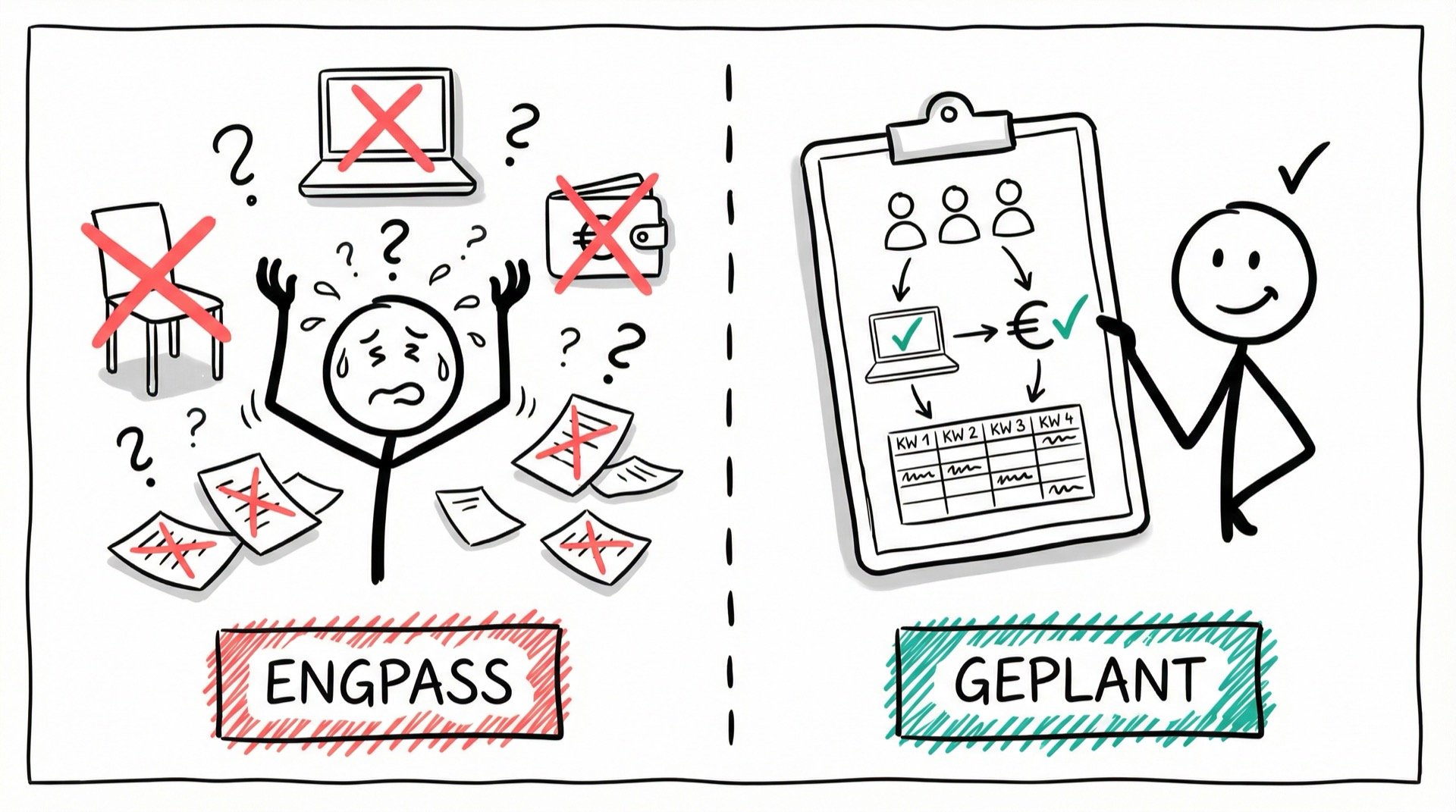 Ressourcenengpass vs. geplante Ressourcen
