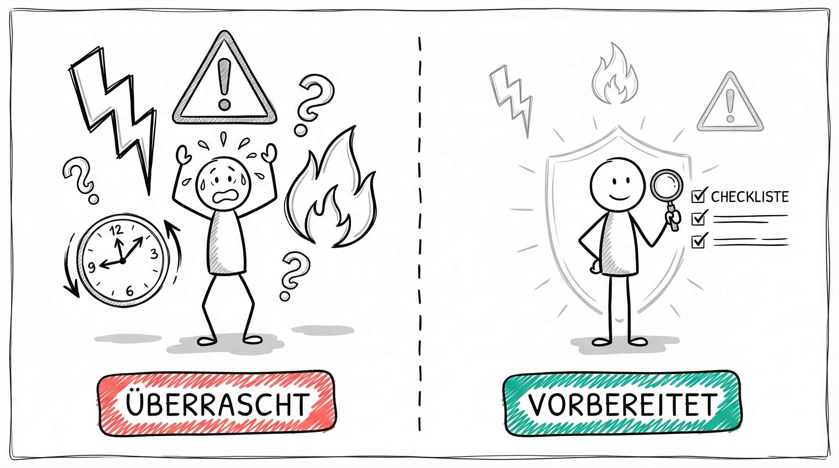 Überrascht vs. Vorbereitet - Risikoanalyse im Projektmanagement