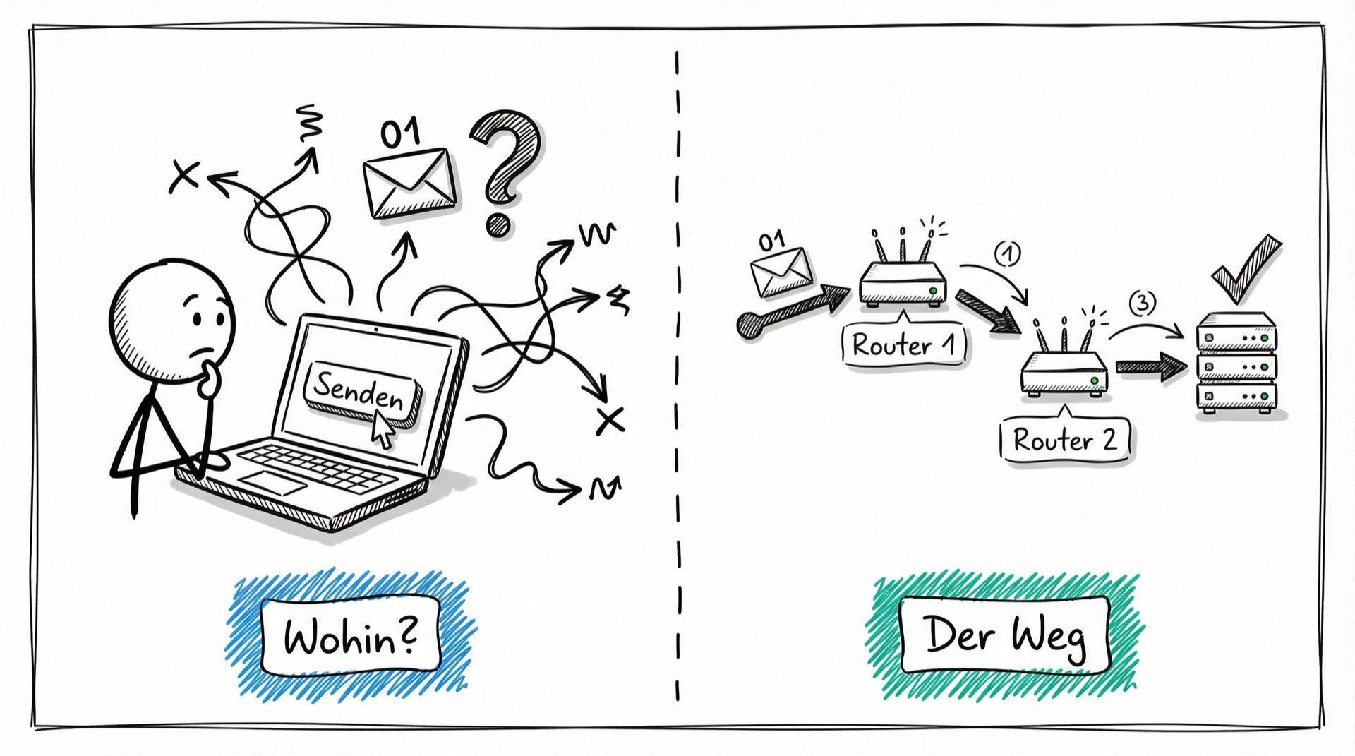 Wohin gehen die Daten? Der Weg durch das Netzwerk