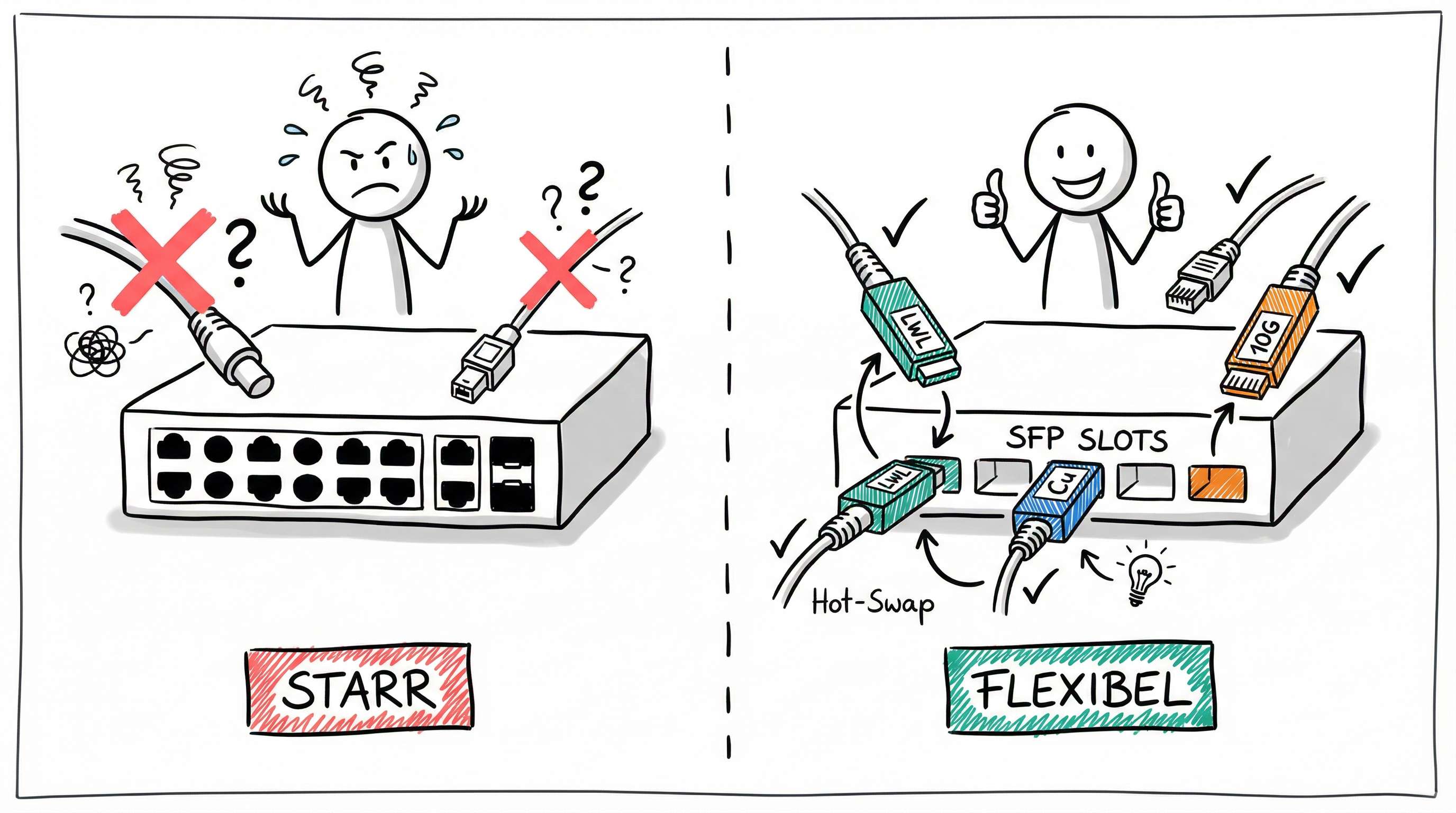Starre Ports vs. flexible SFP-Module