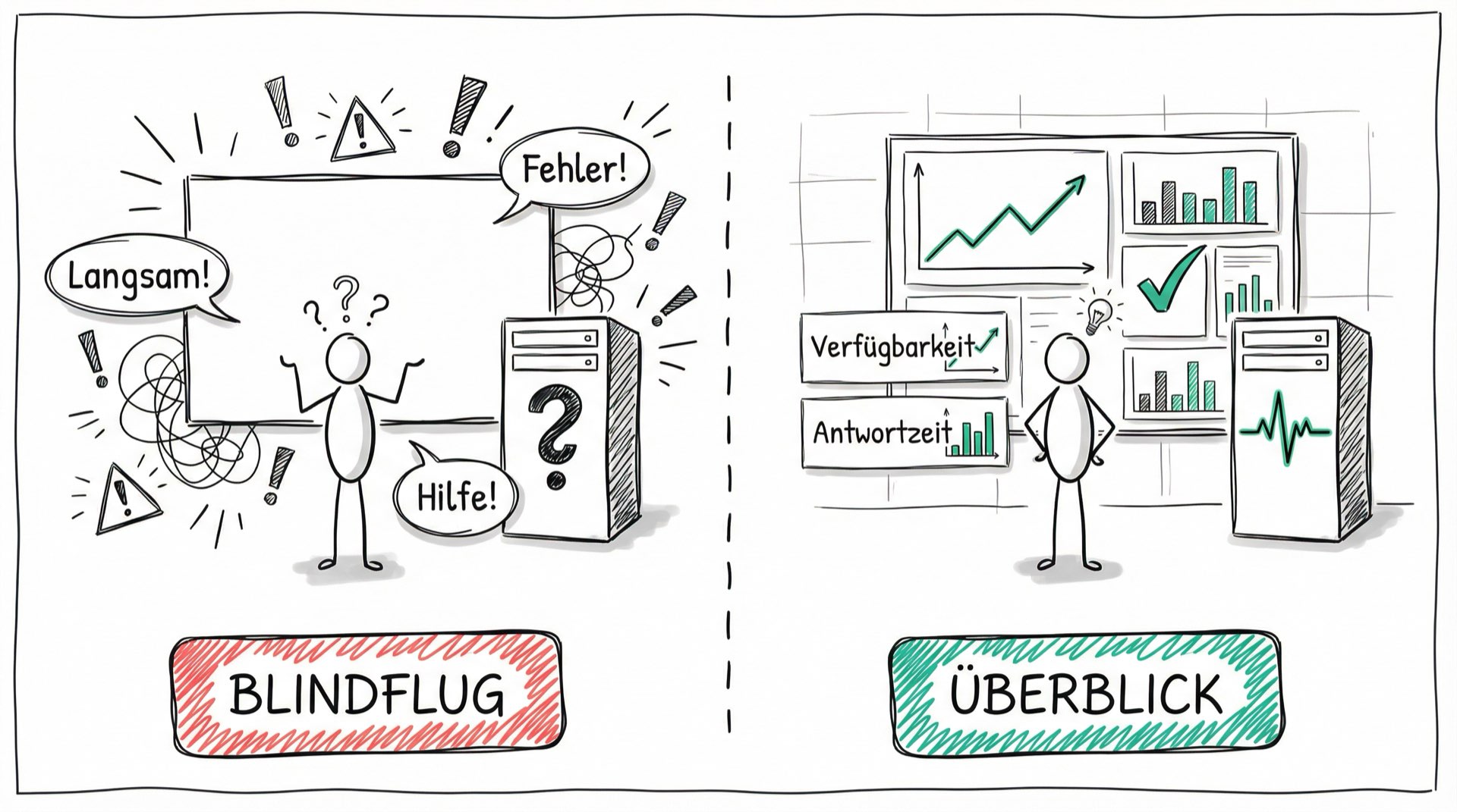Blindflug vs. Überblick: Softwarebetrieb ohne und mit Monitoring