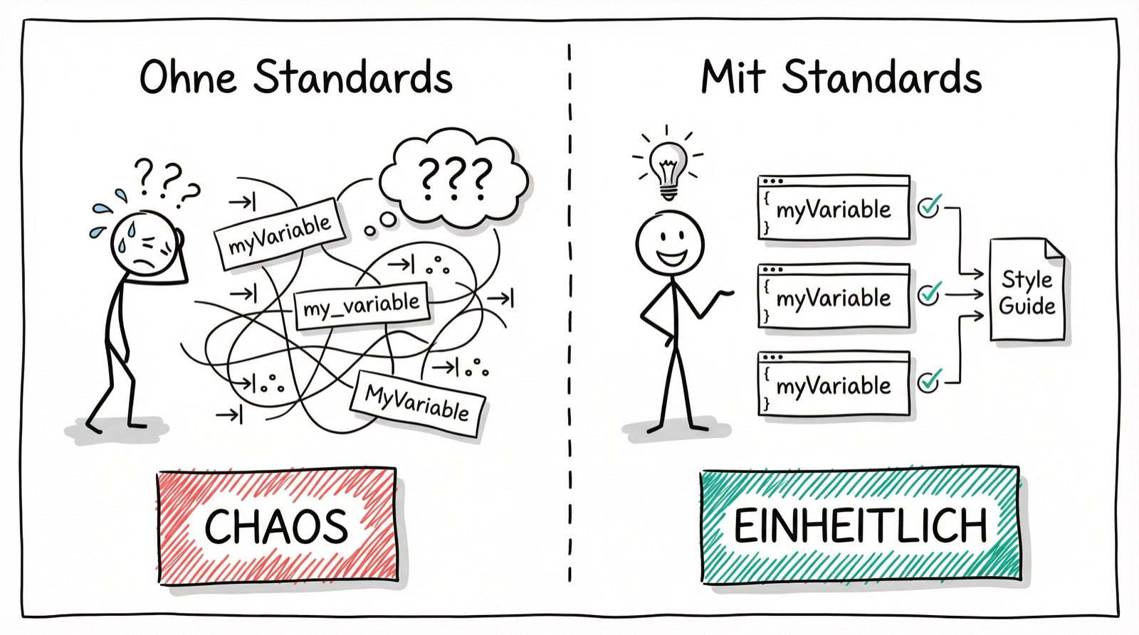 Chaos ohne Coding Standards vs. Einheitlichkeit mit Standards