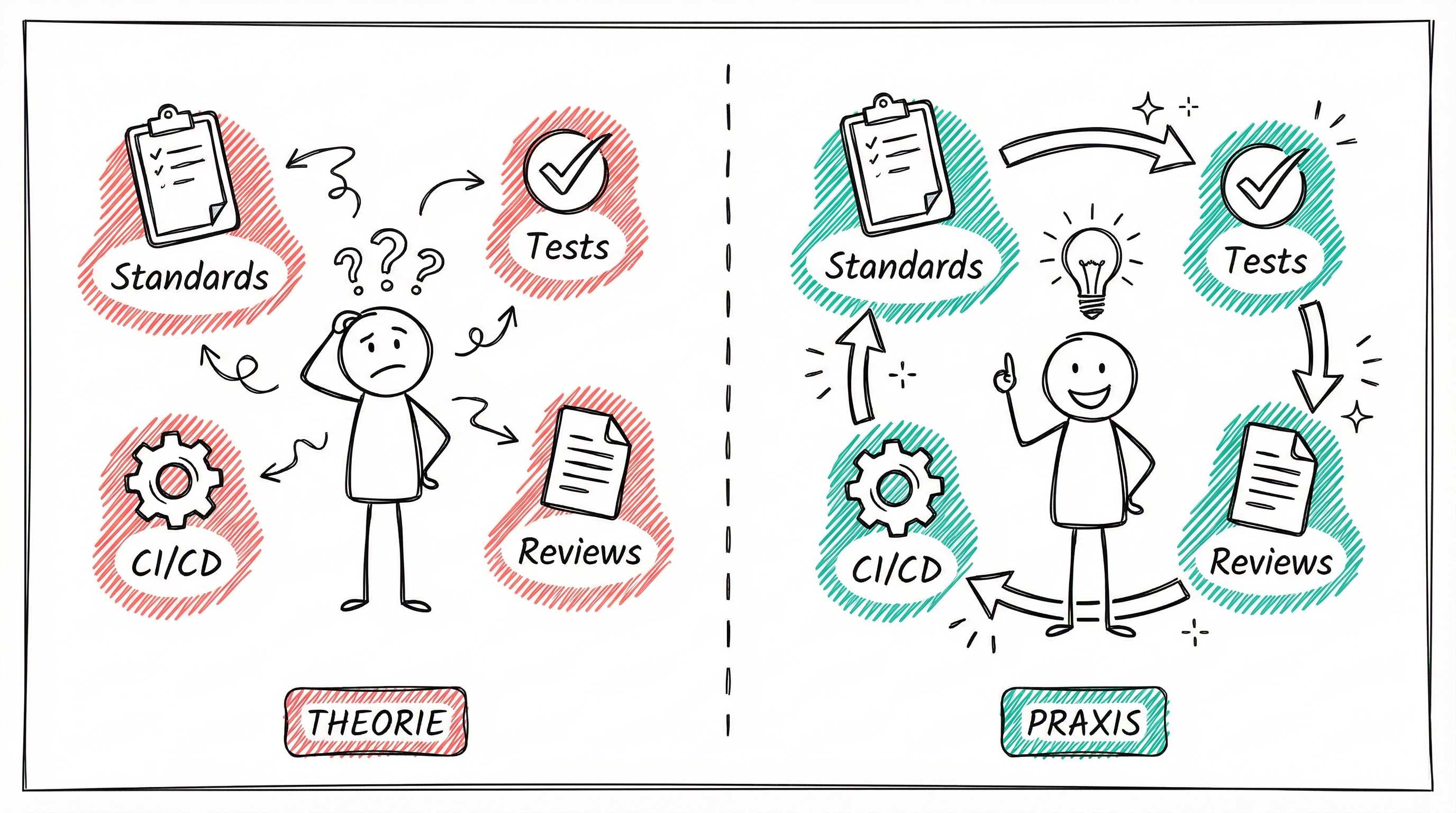 Theorie vs. Praxis: Isolierte Qualitätsmaßnahmen werden zum integrierten Workflow