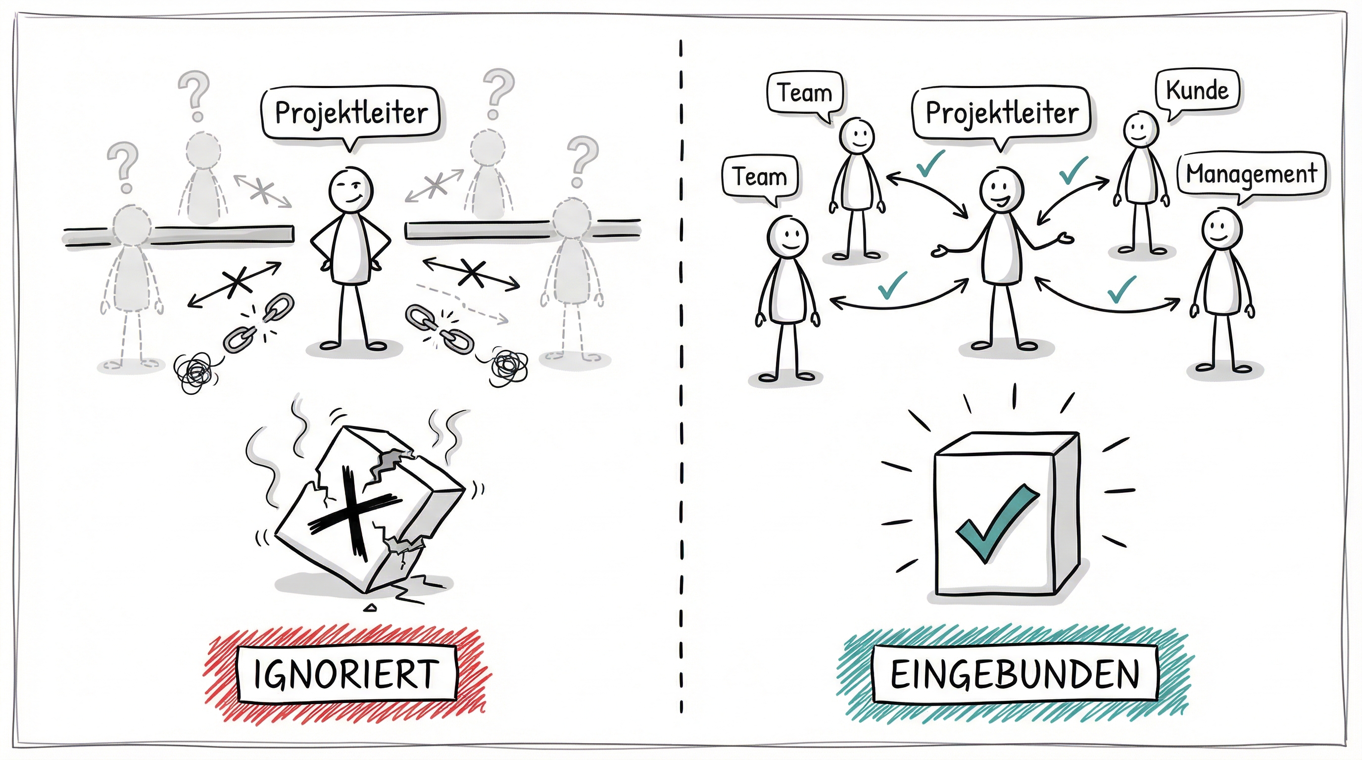 Stakeholder ignoriert vs. eingebunden