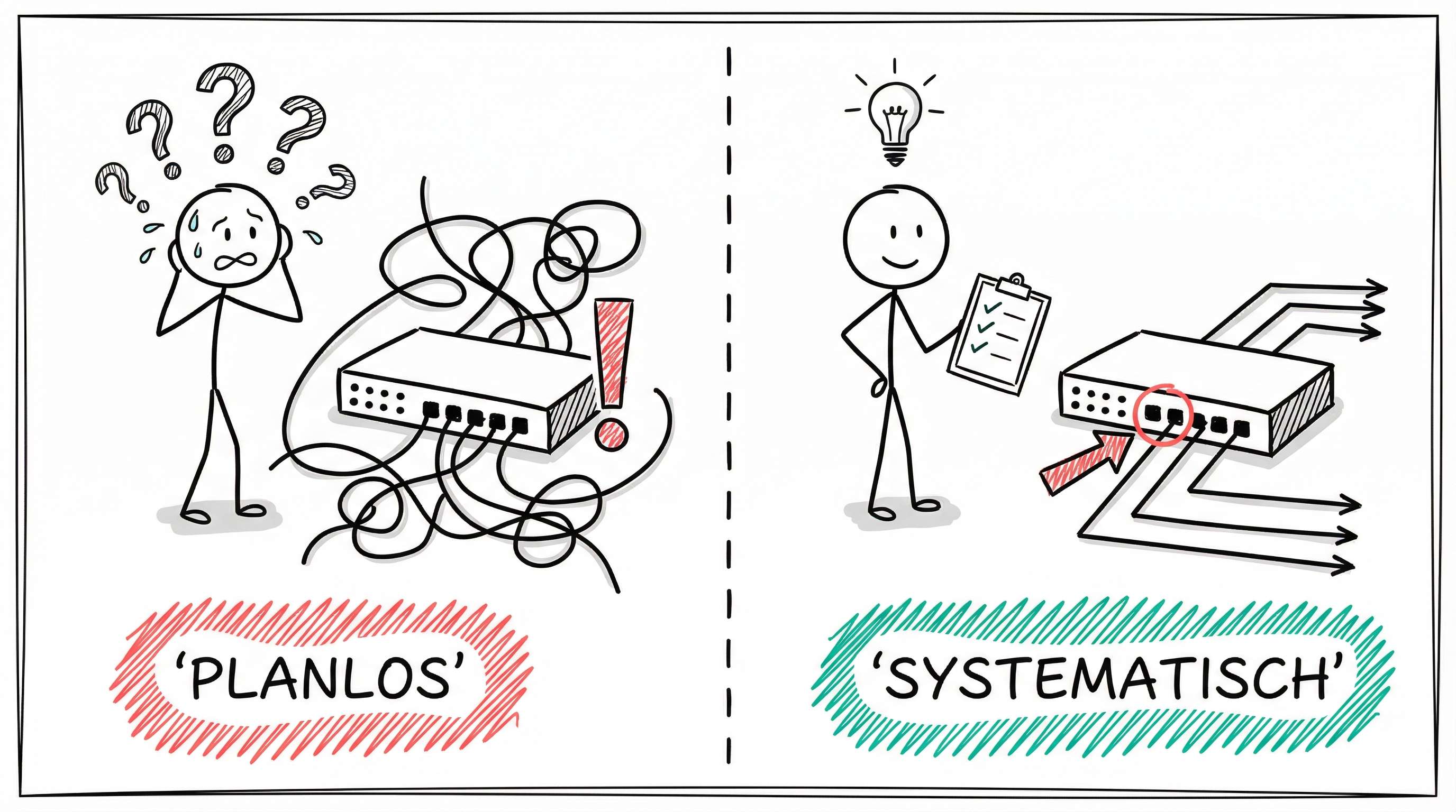 Planlos vs. Systematisch: Strukturierte Fehlersuche im Netzwerk