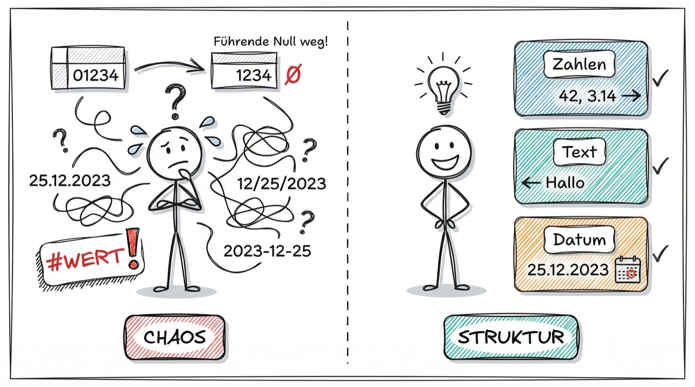 Chaos vs. Struktur bei Datentypen in der Tabellenkalkulation